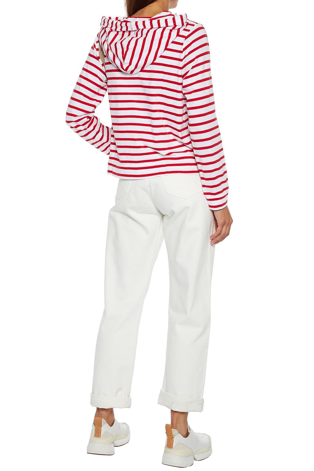MAJESTIC FILATURES Striped cotton-jersey hoodie