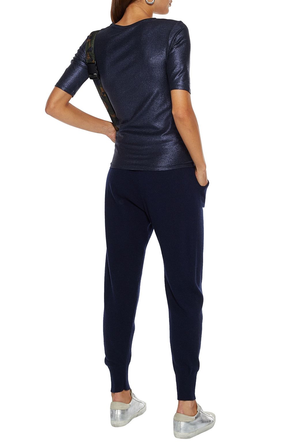 MAJESTIC FILATURES Metallic stretch-jersey T-shirt