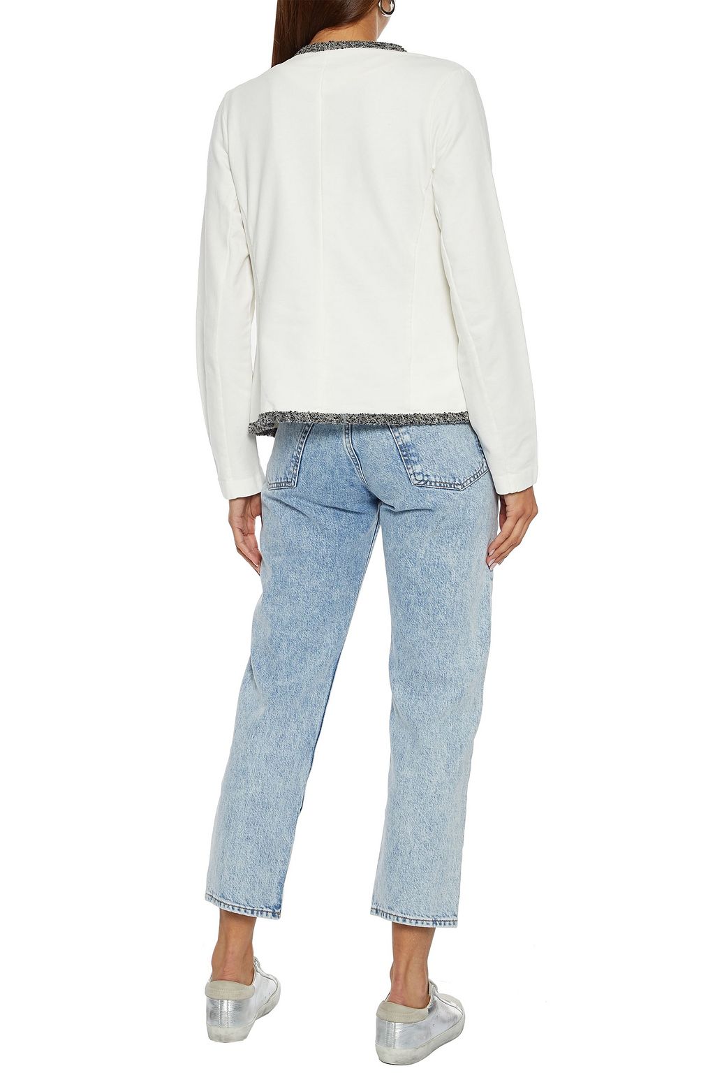MAJESTIC FILATURES Metallic-trimmed cotton-blend jersey jacket