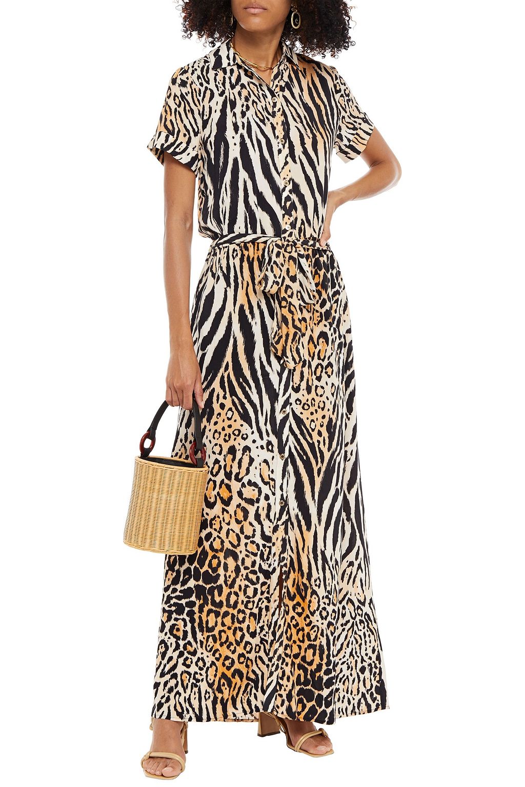 MELISSA ODABASH Naomi voile maxi shirt dress