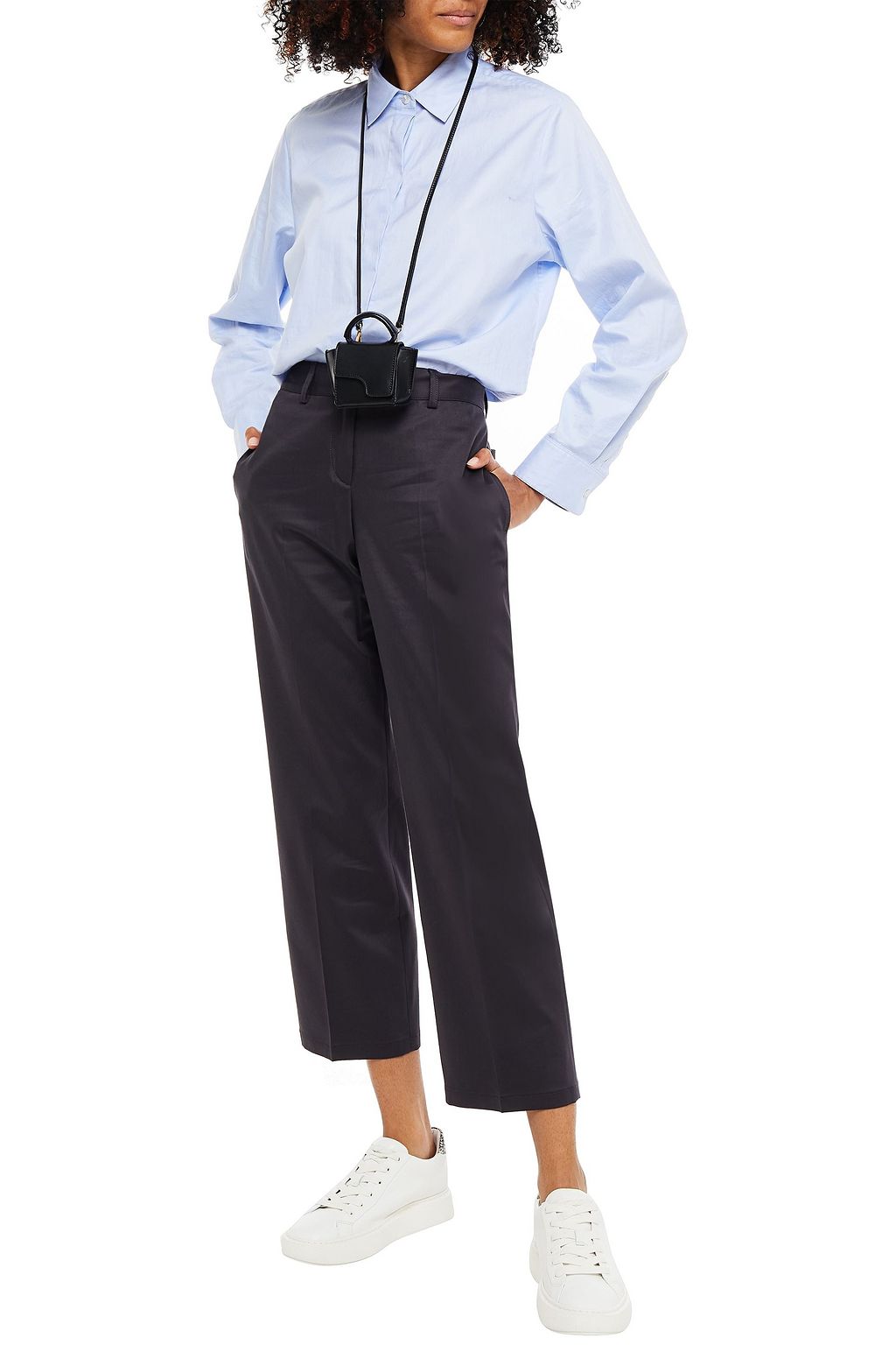 A.P.C. Cropped cotton-blend sateen straight-leg pants