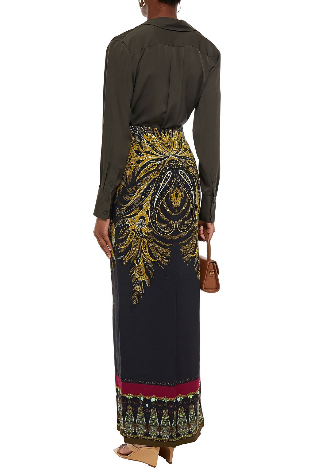 ETRO Printed twill maxi skirt