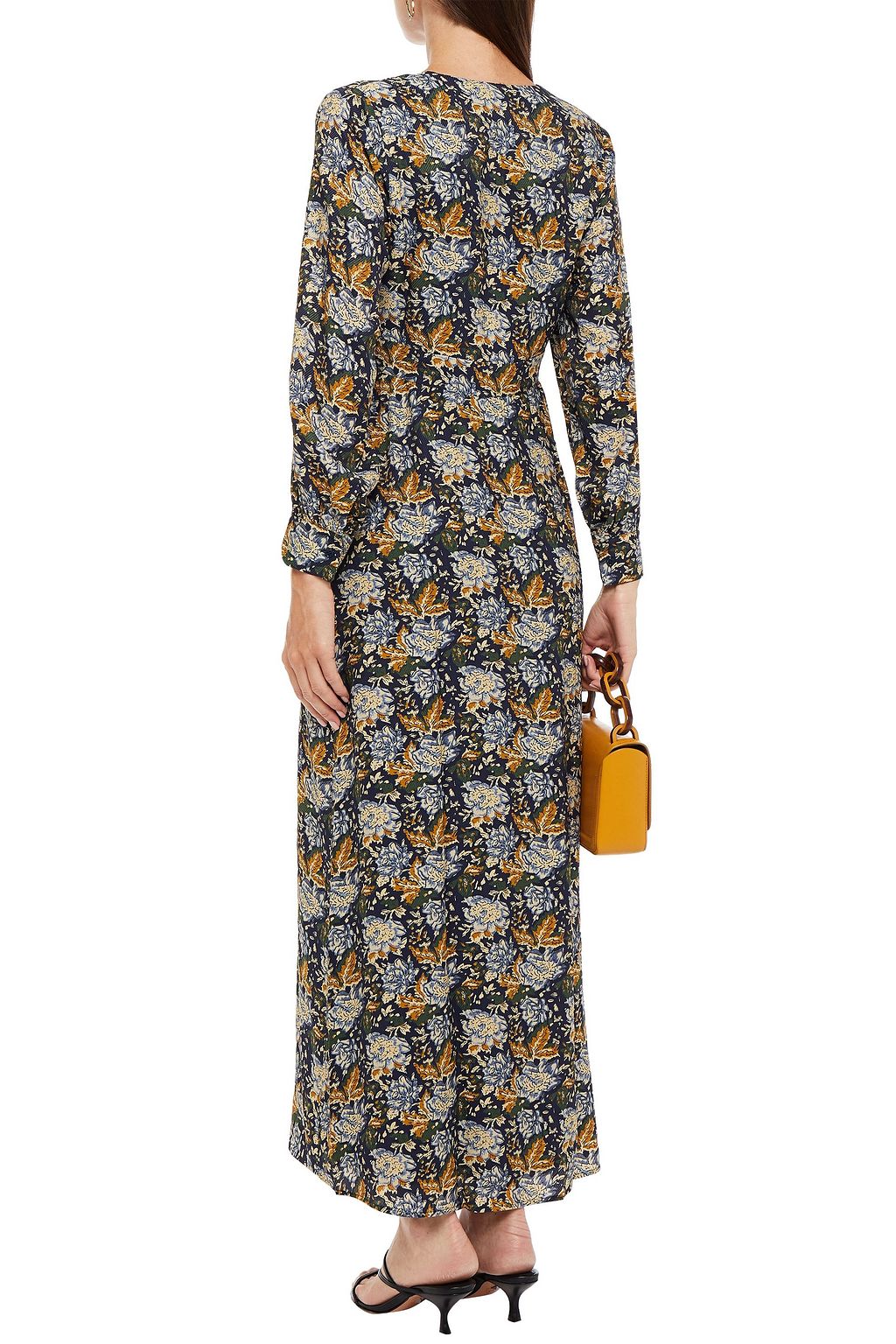 ANTIK BATIK Misso gathered floral-print twill maxi dress
