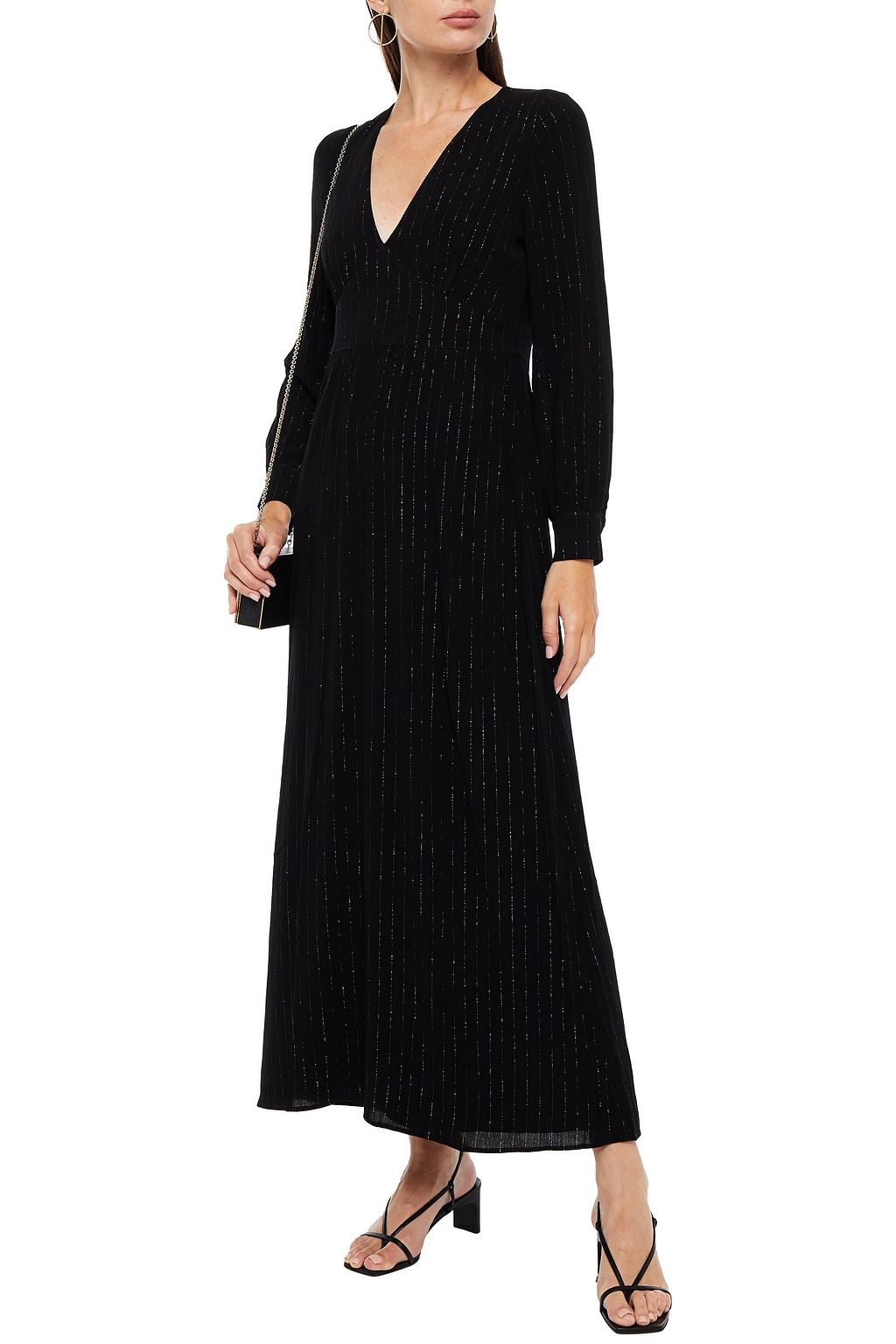 ANTIK BATIK Soline gathered metallic crepe maxi dress