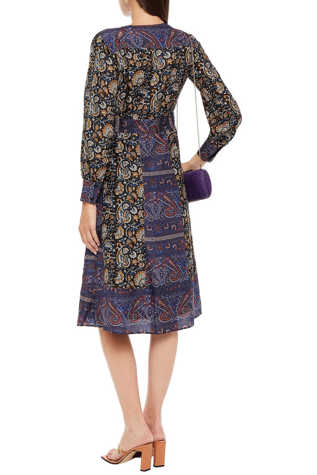 ANTIK BATIK Keith paneled printed silk crepe de chine dress