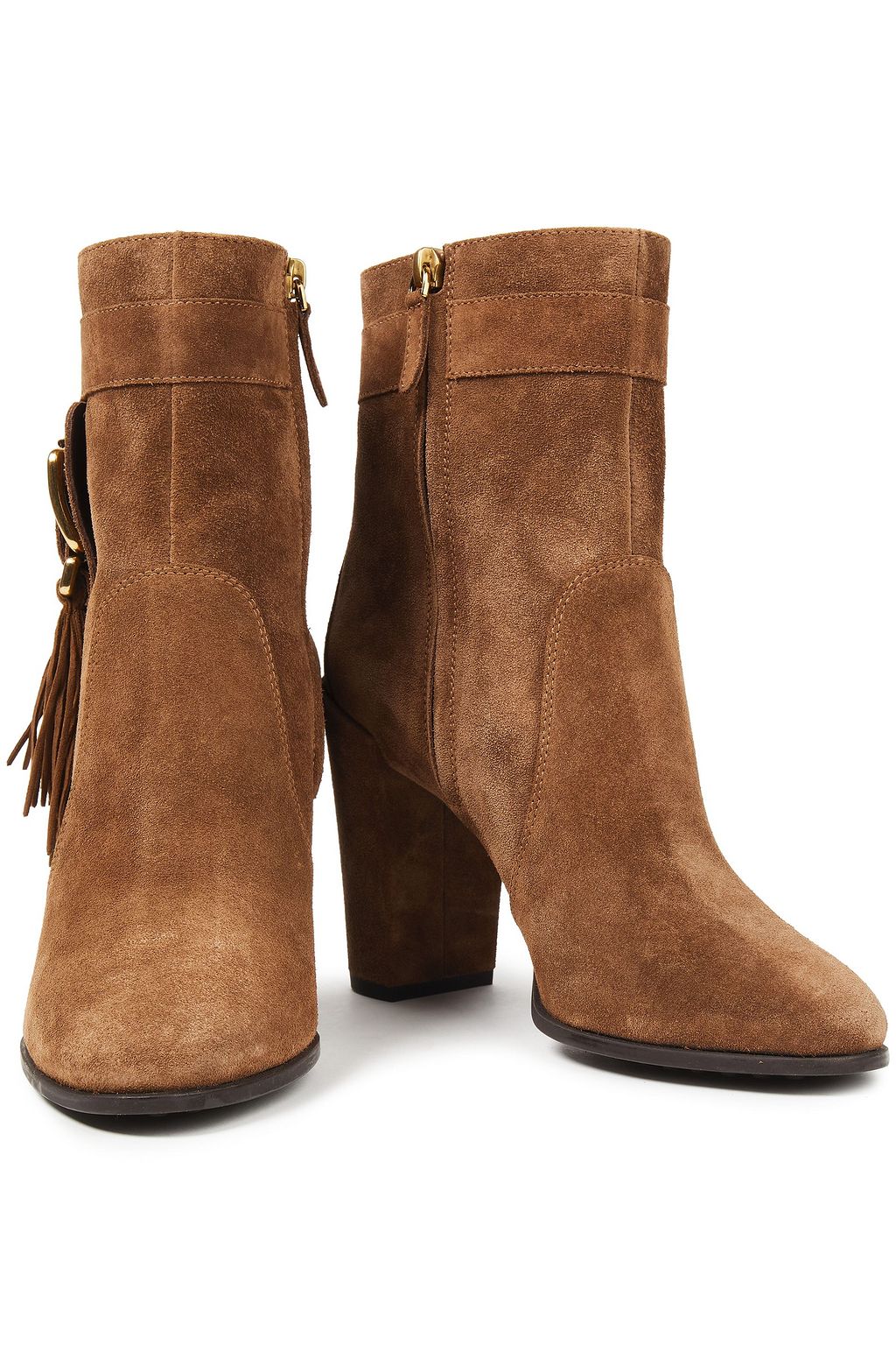 TOD'S Ankle Boots aus Veloursleder mit Fransen