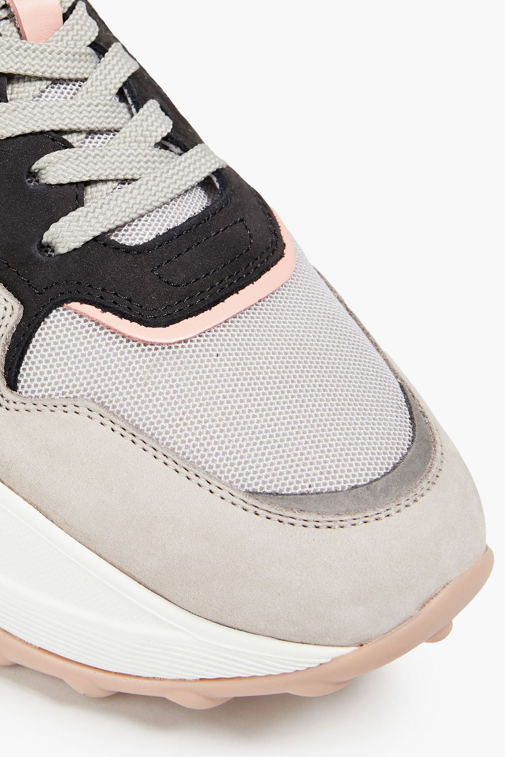 TOD'S Shell, mesh and suede sneakers