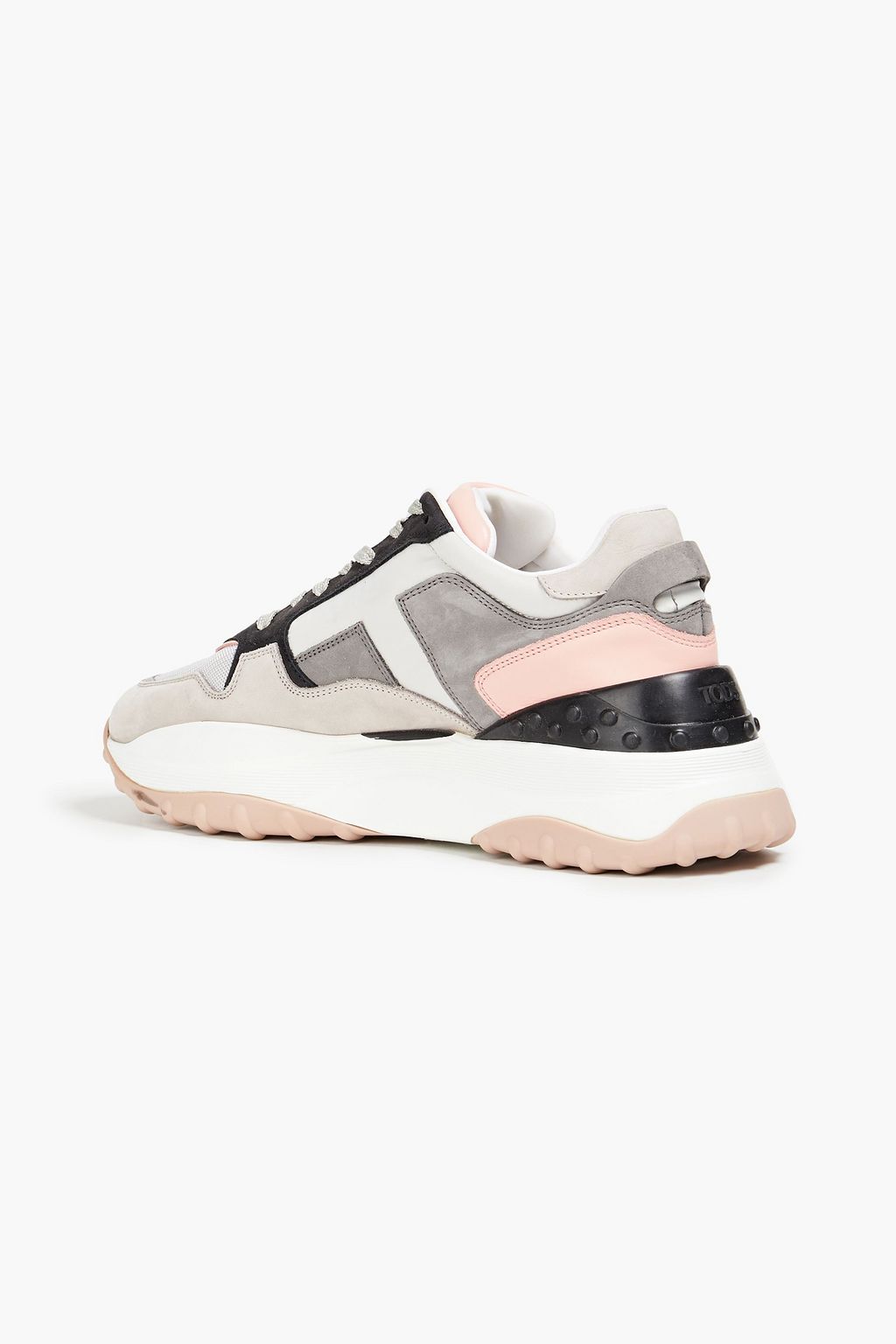 TOD'S Shell, mesh and suede sneakers