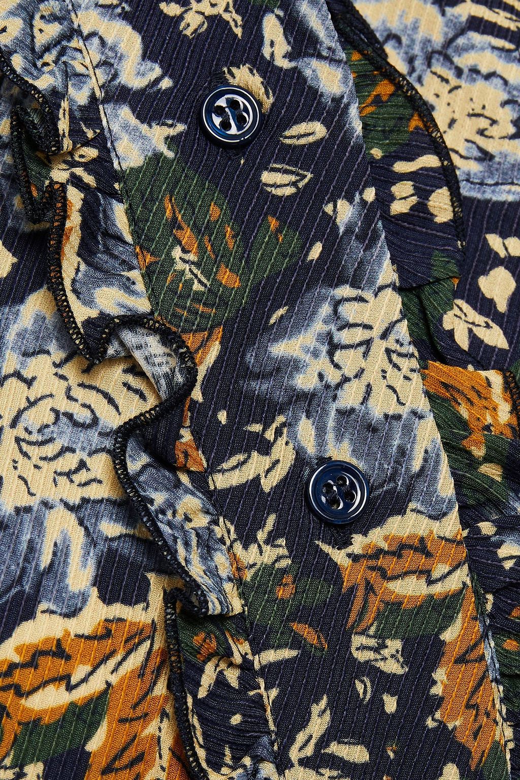 ANTIK BATIK Misso ruffle-trimmed floral-print twill blouse