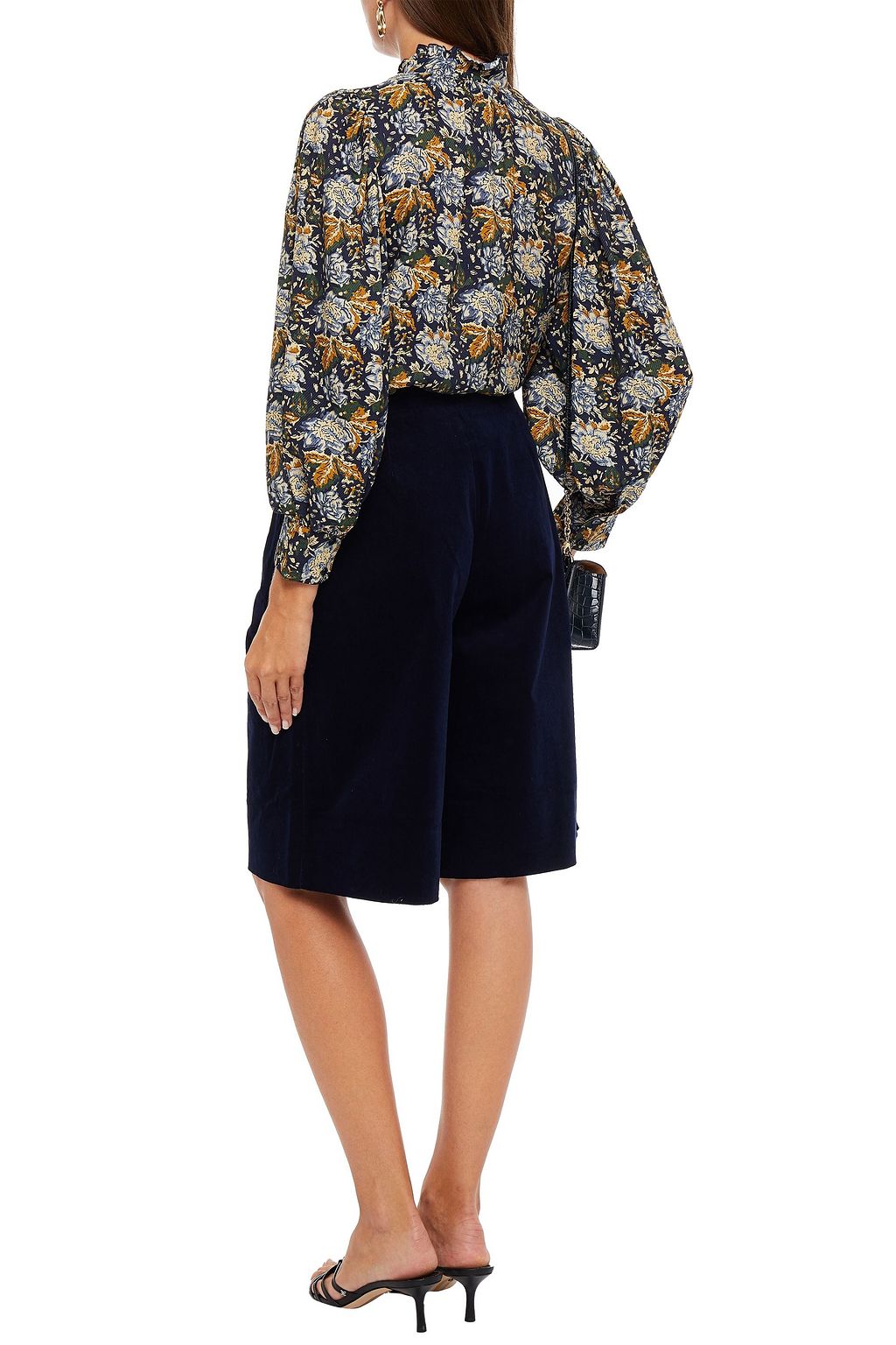 ANTIK BATIK Misso ruffle-trimmed floral-print twill blouse