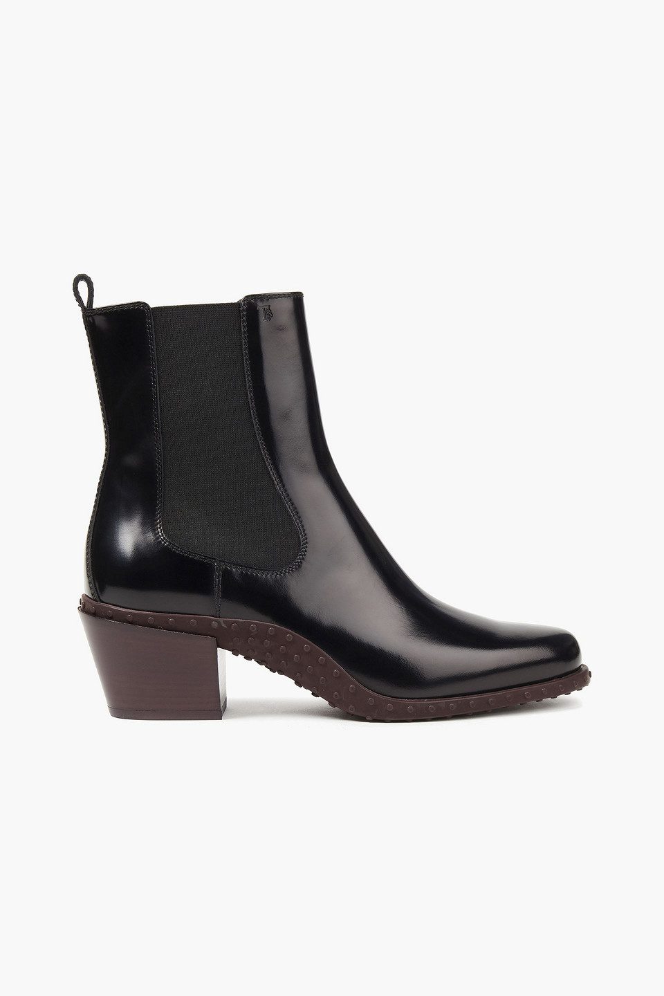 Tod's Glossed-leather Ankle Boots In Black