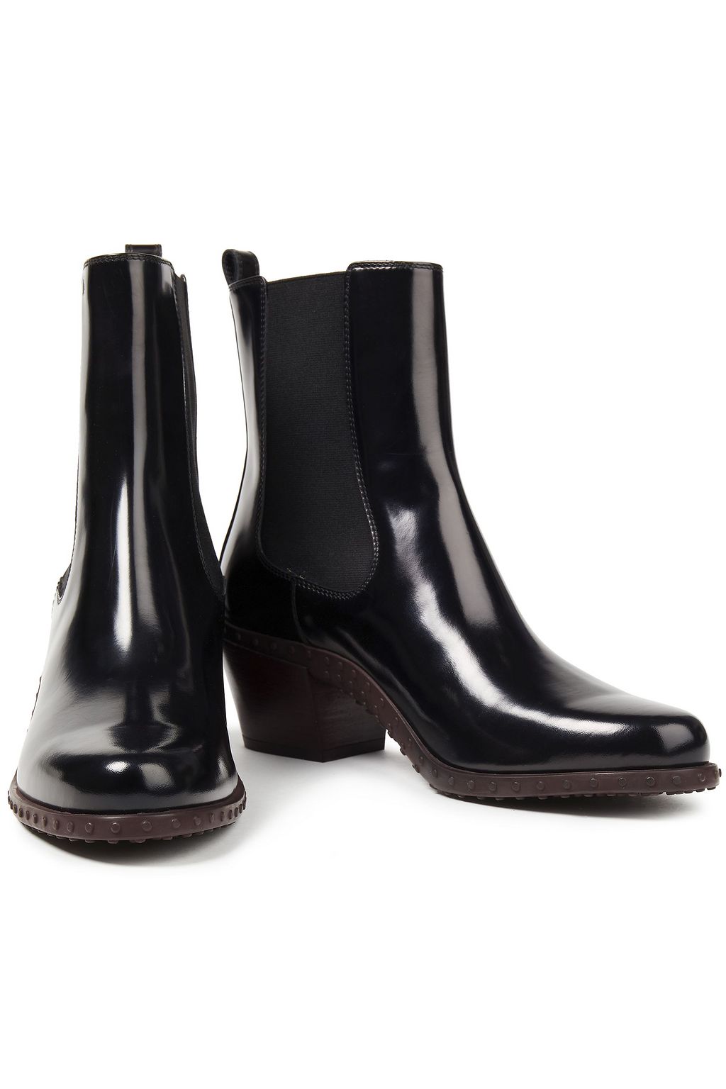 TOD'S Glossed-leather ankle boots