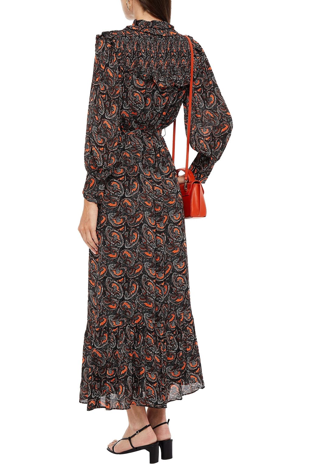 ANTIK BATIK Otto belted shirred printed crepe maxi dress
