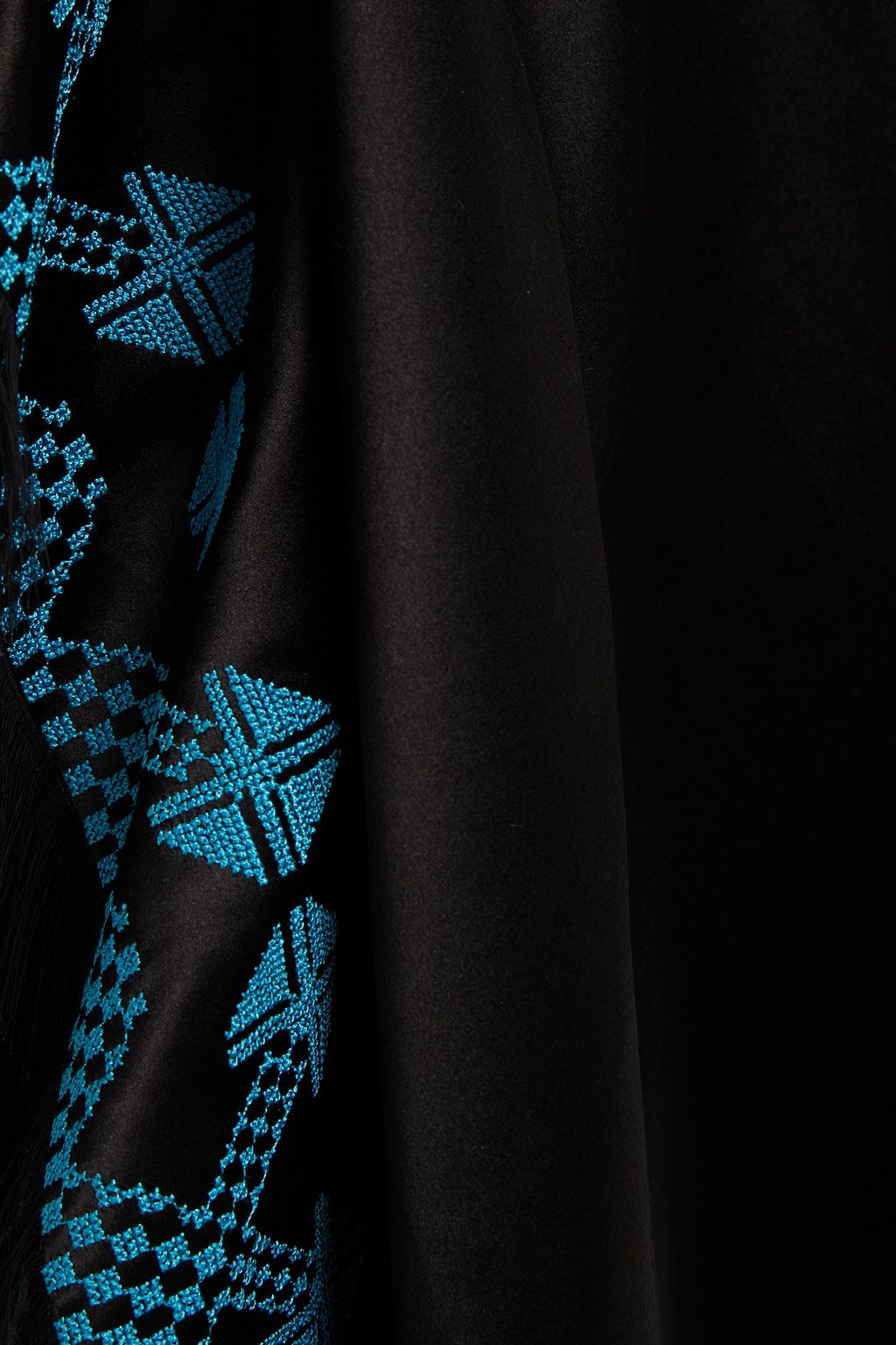 ETRO Embroidered wrap-effect satin midi dress