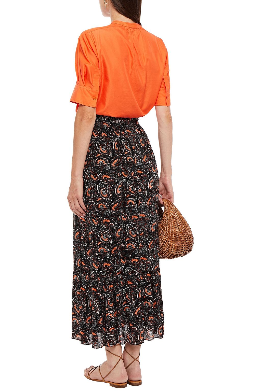 ANTIK BATIK Otto gathered printed crepe maxi skirt