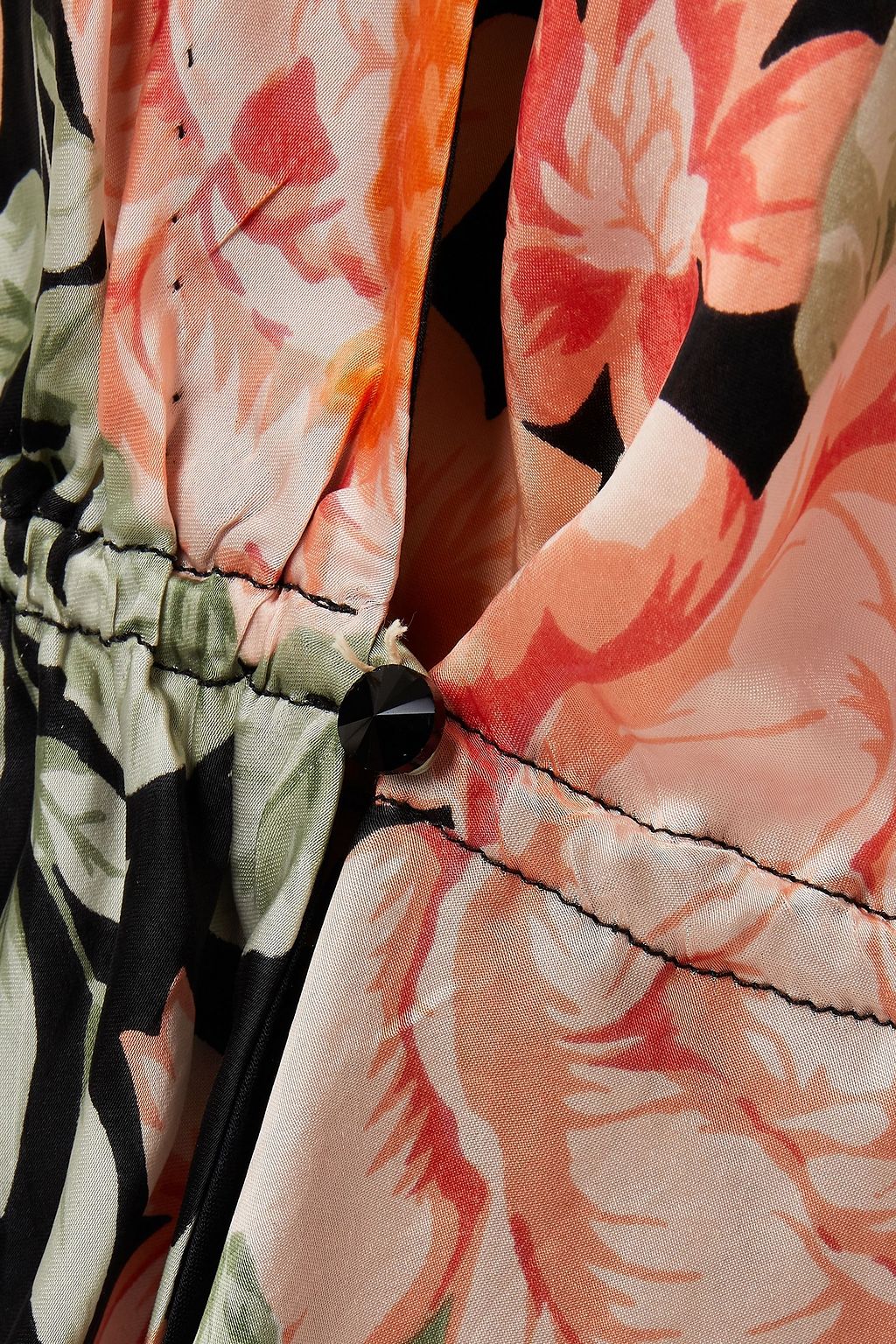ANTIK BATIK Camille floral-print crepe de chine peplum wrap blouse
