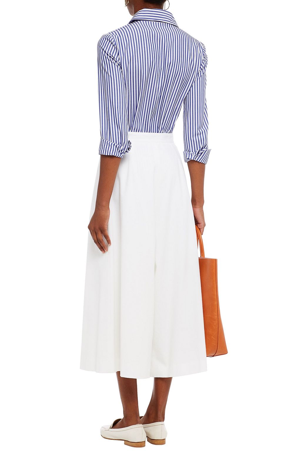 PS PAUL SMITH Cotton-blend seersucker culottes