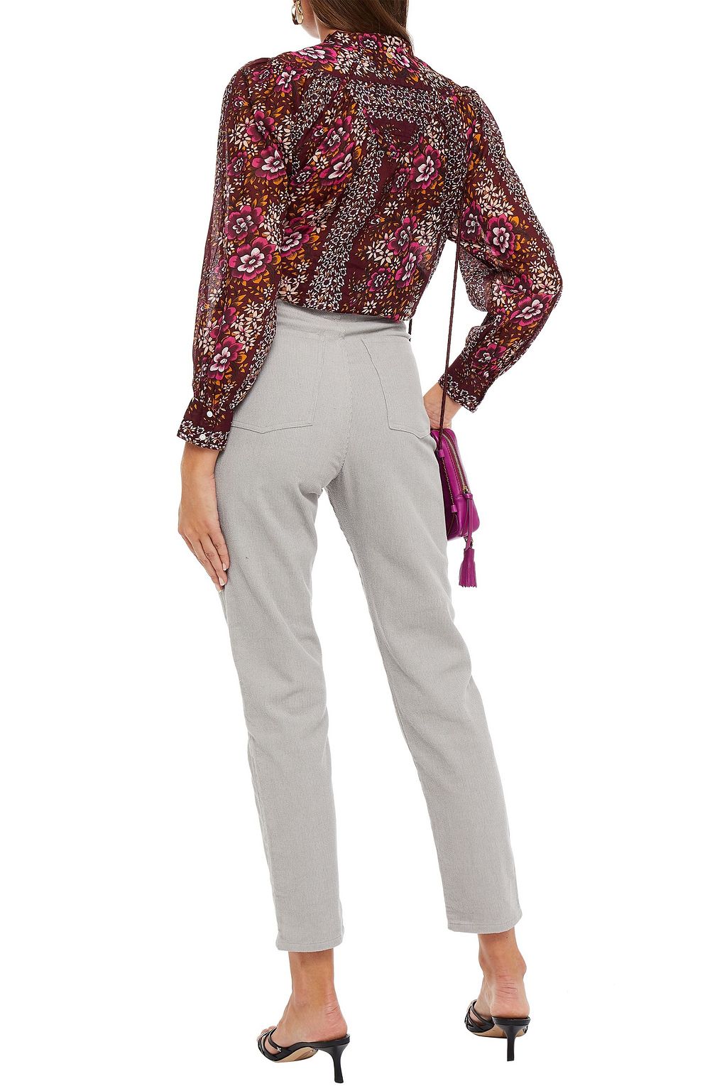 ANTIK BATIK Lady gathered floral-print cotton-voile blouse