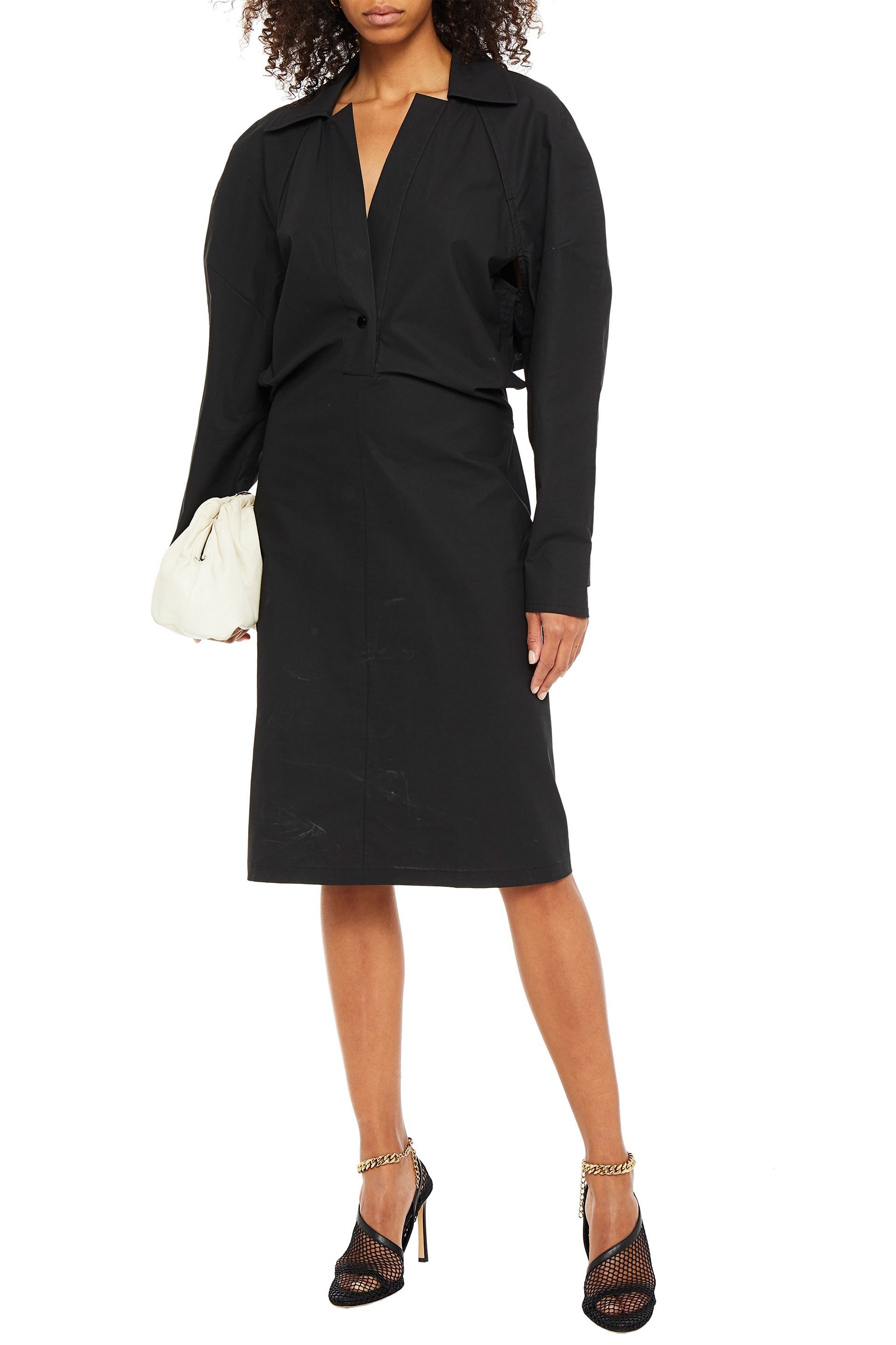 Bottega Veneta Cutout coated cotton-blend dress