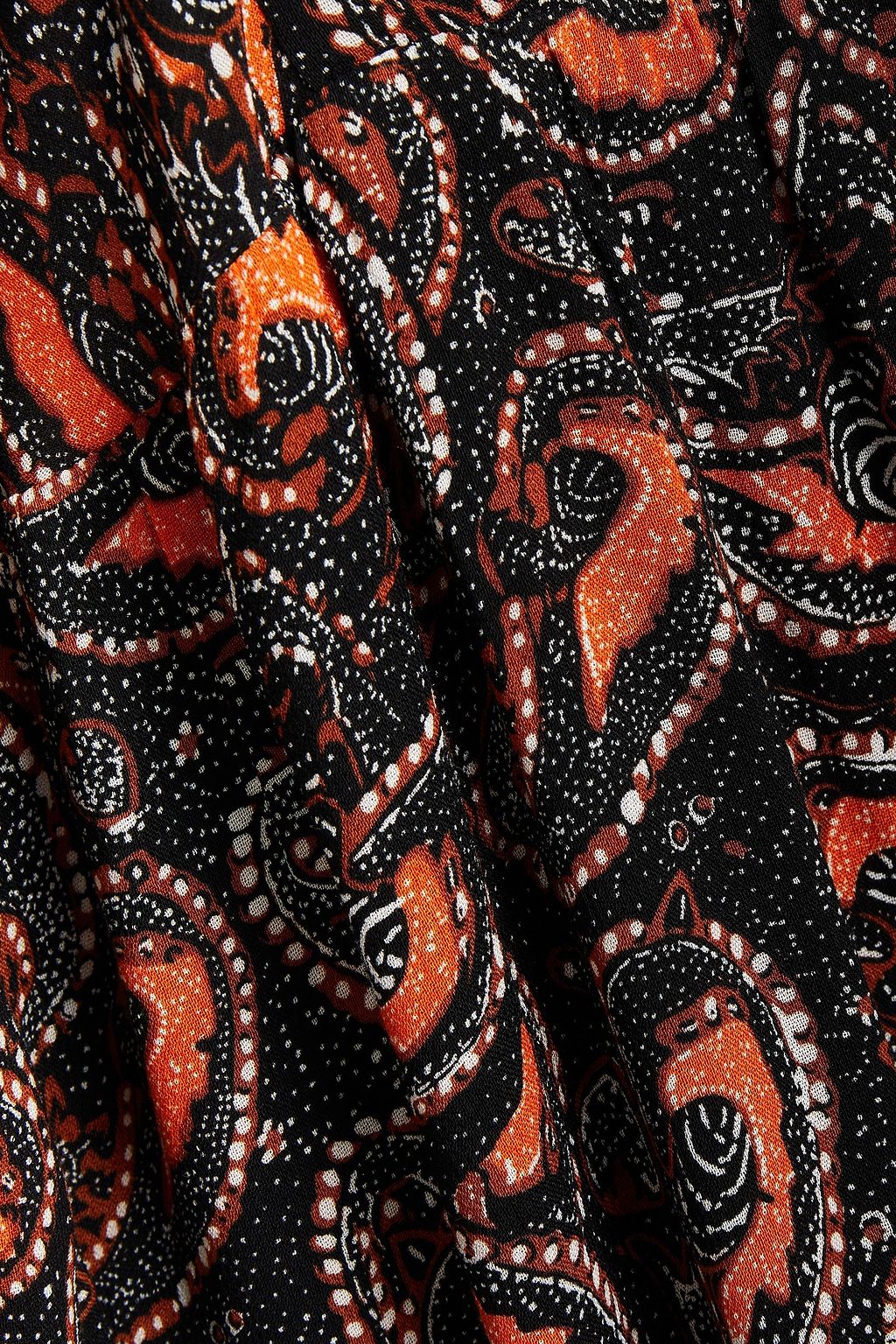 ANTIK BATIK Otto gathered printed crepe mini dress