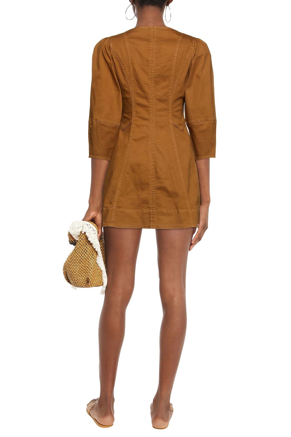 ULLA JOHNSON Wilona gathered denim mini dress