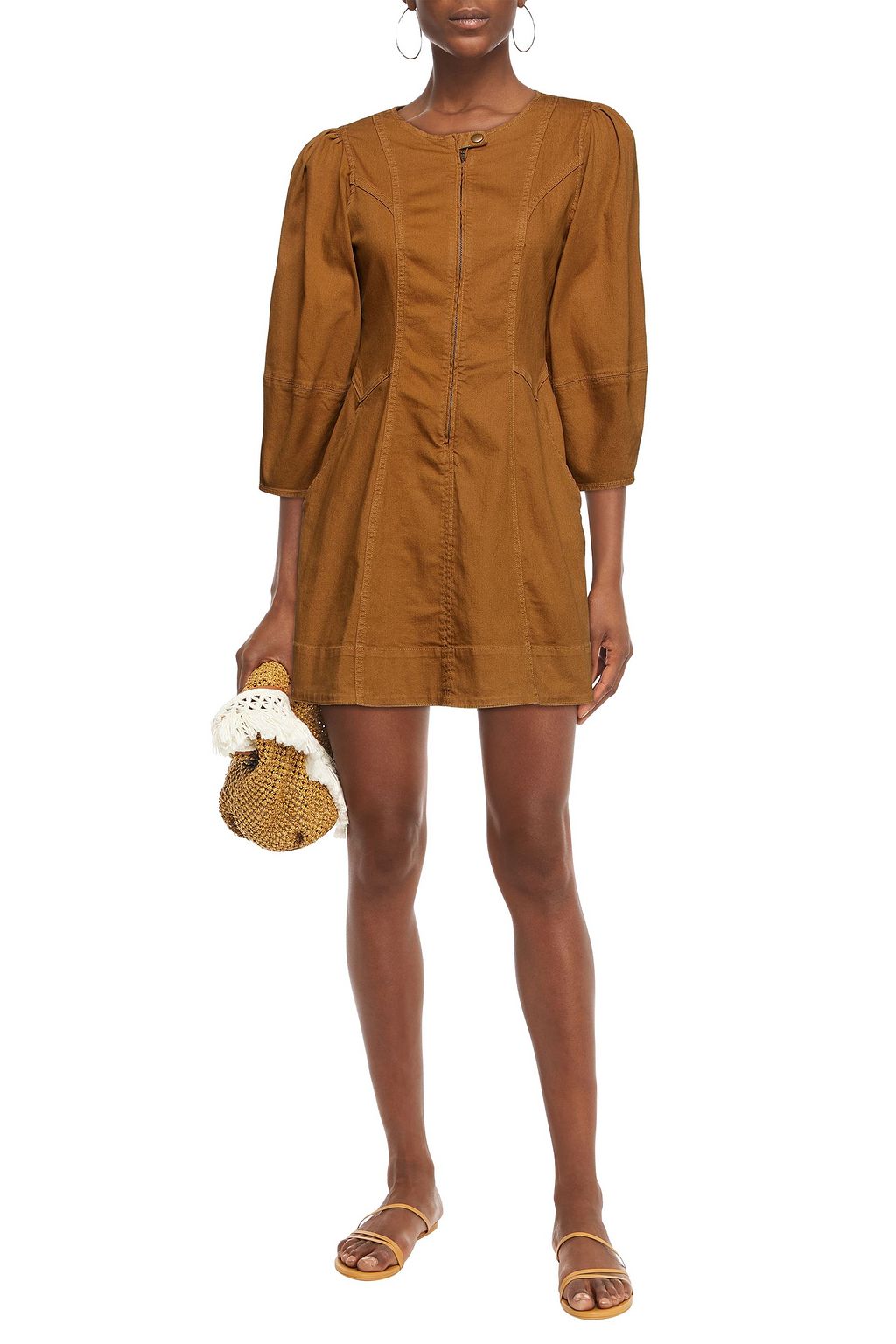 ULLA JOHNSON Wilona gathered denim mini dress