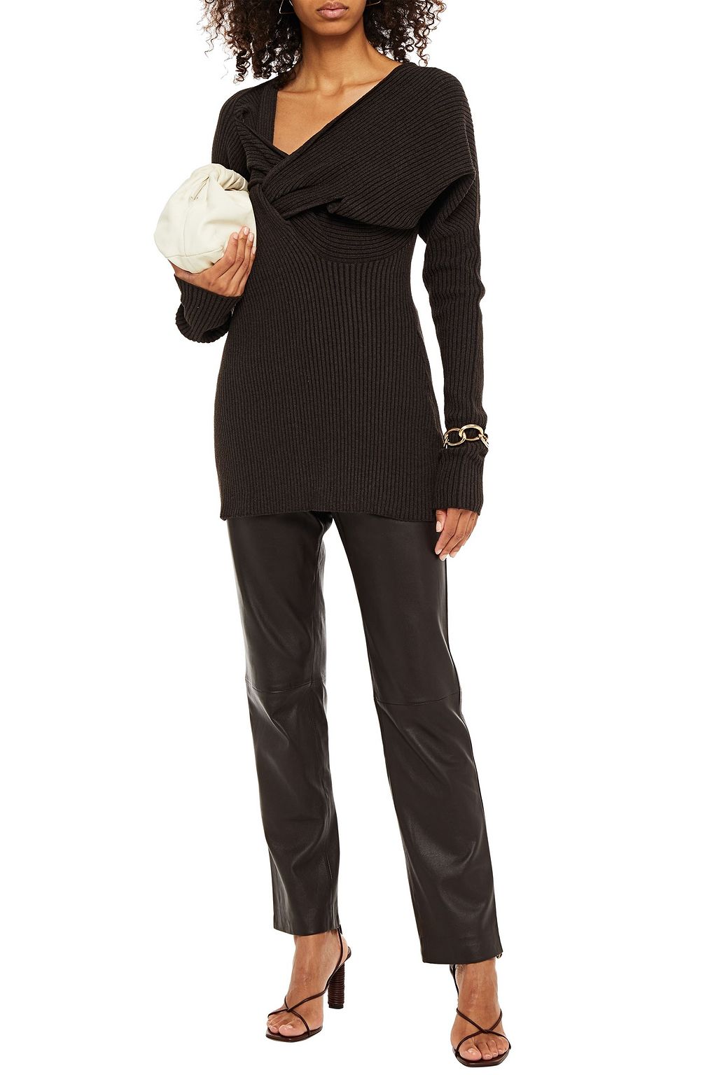 BOTTEGA VENETA Twist-front ribbed-knit sweater