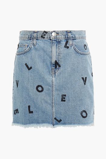 Current elliott distressed denim on sale skirt
