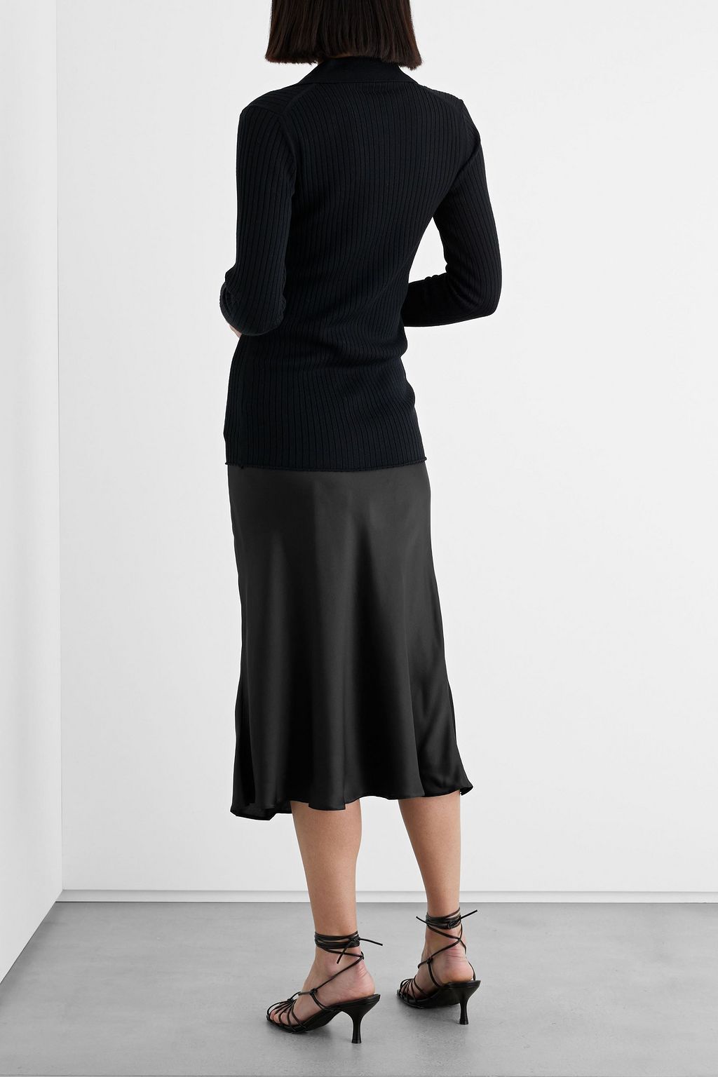 IRIS & INK Mirabelle organic silk-satin midi skirt