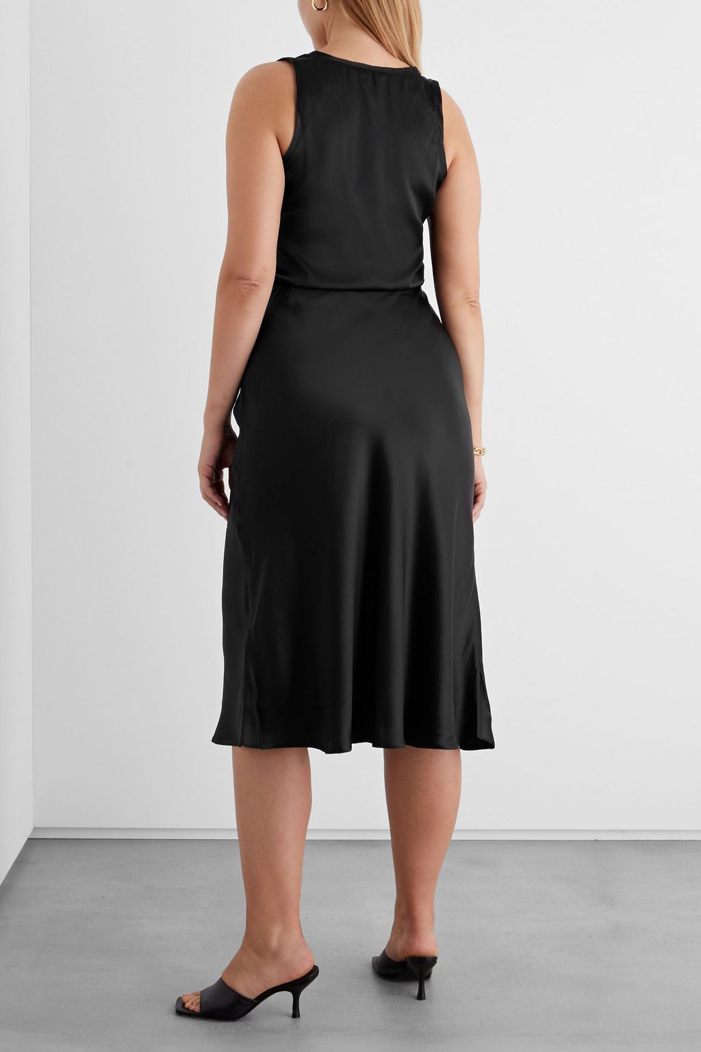 IRIS & INK Mirabelle organic silk-satin midi skirt