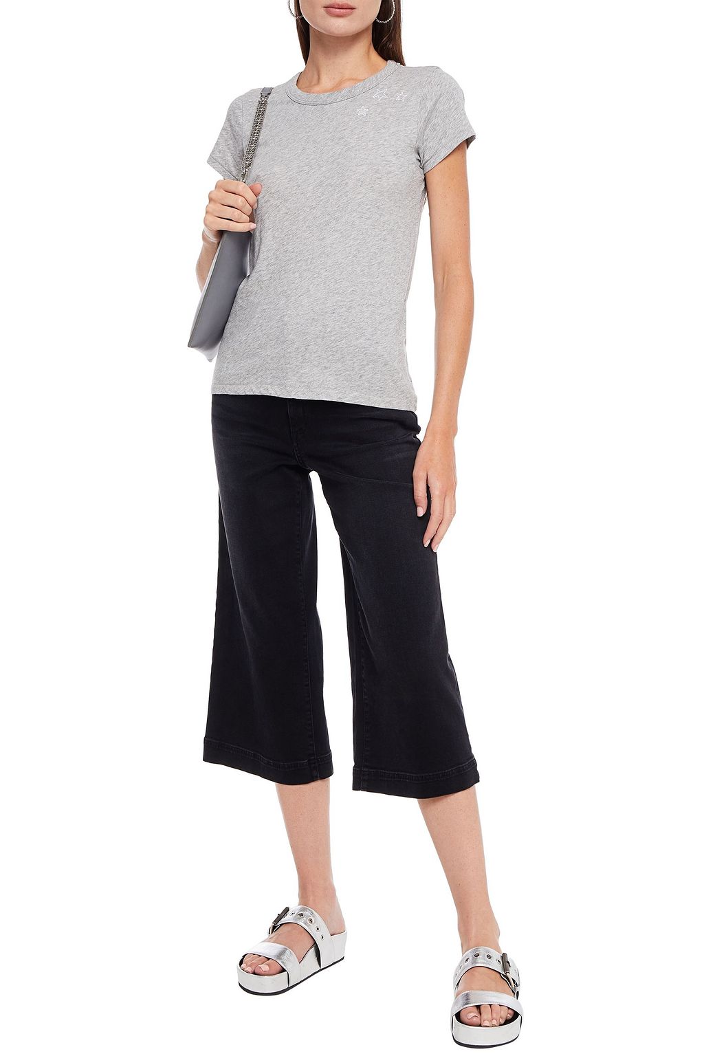 RAG & BONE Embroidered Pima cotton-jersey T-shirt