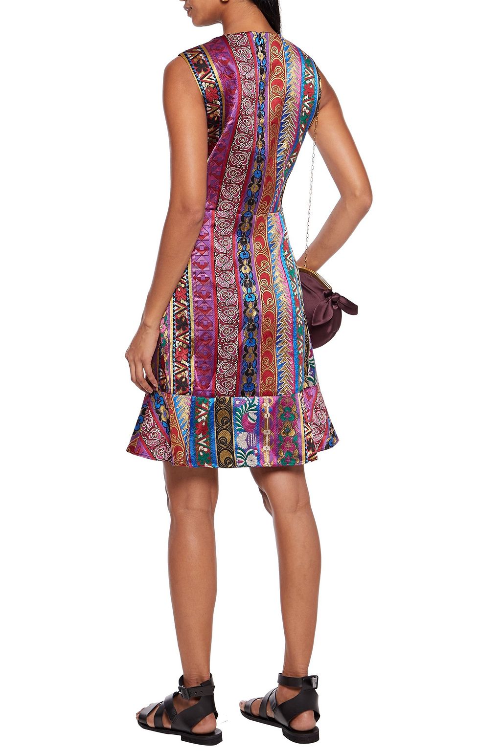 ETRO Fluted satin-jacquard dress