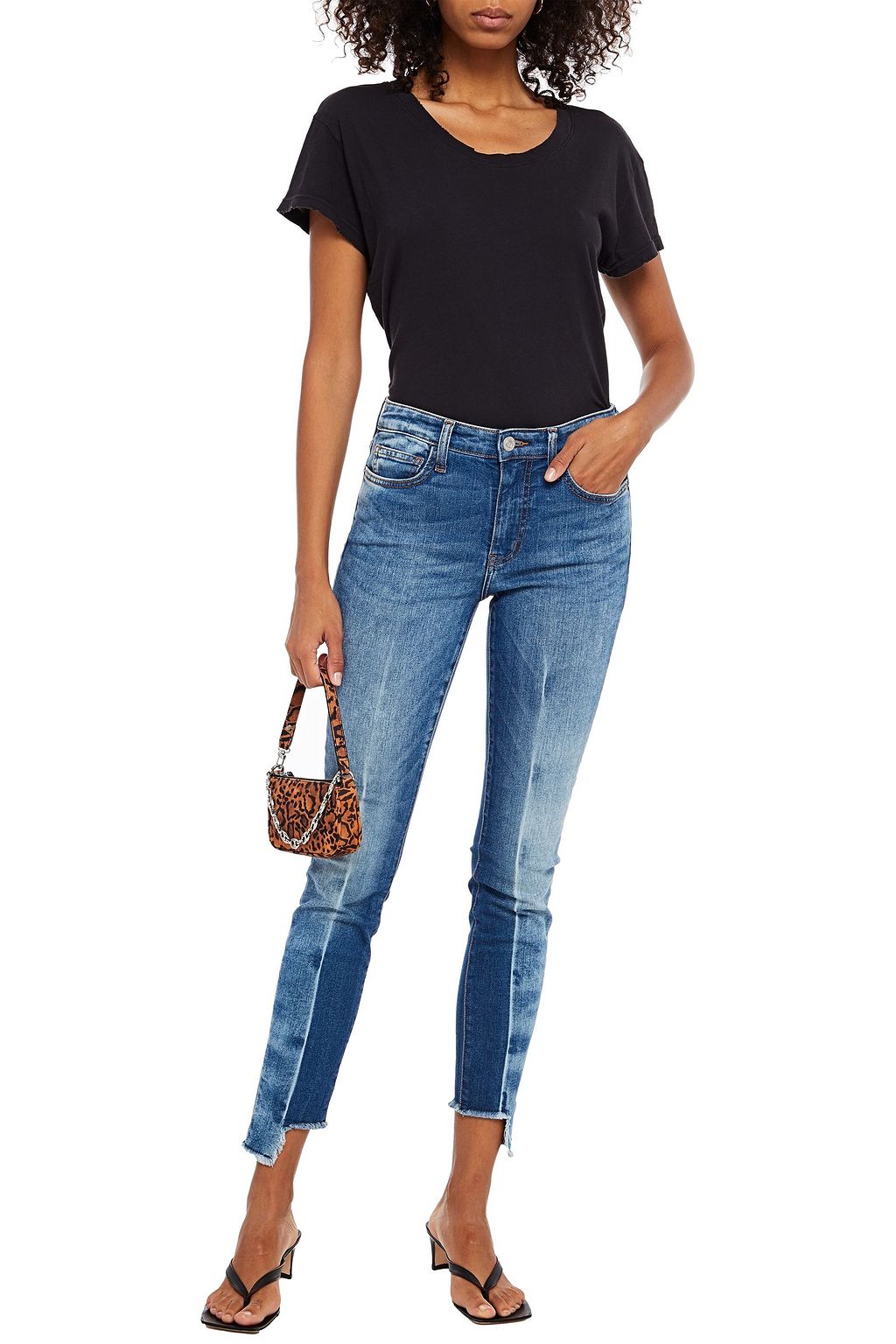 CURRENT/ELLIOTT Distressed cotton-jersey T-shirt