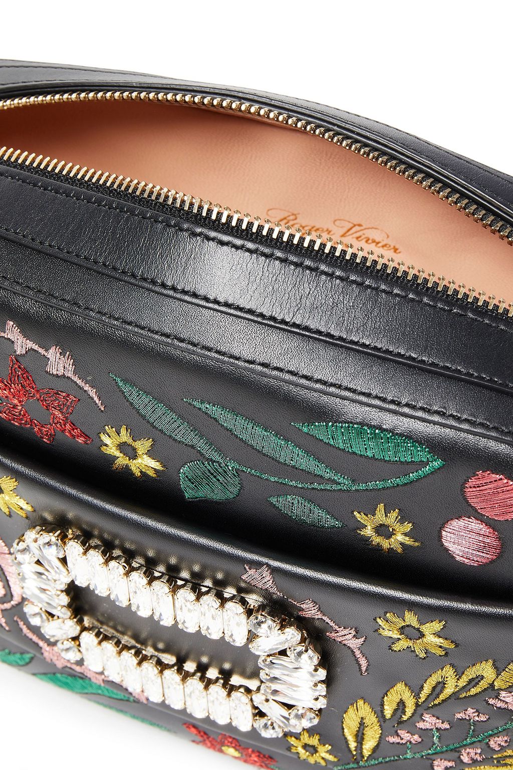 ROGER VIVIER Embellished leather shoulder bag