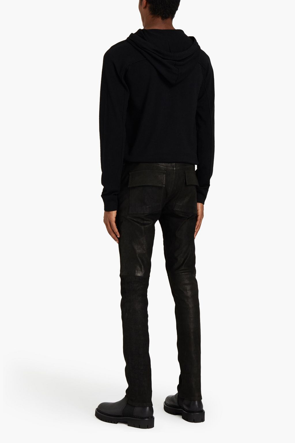 RICK OWENS Tyrone skinny-fit brushed textured-leather pants