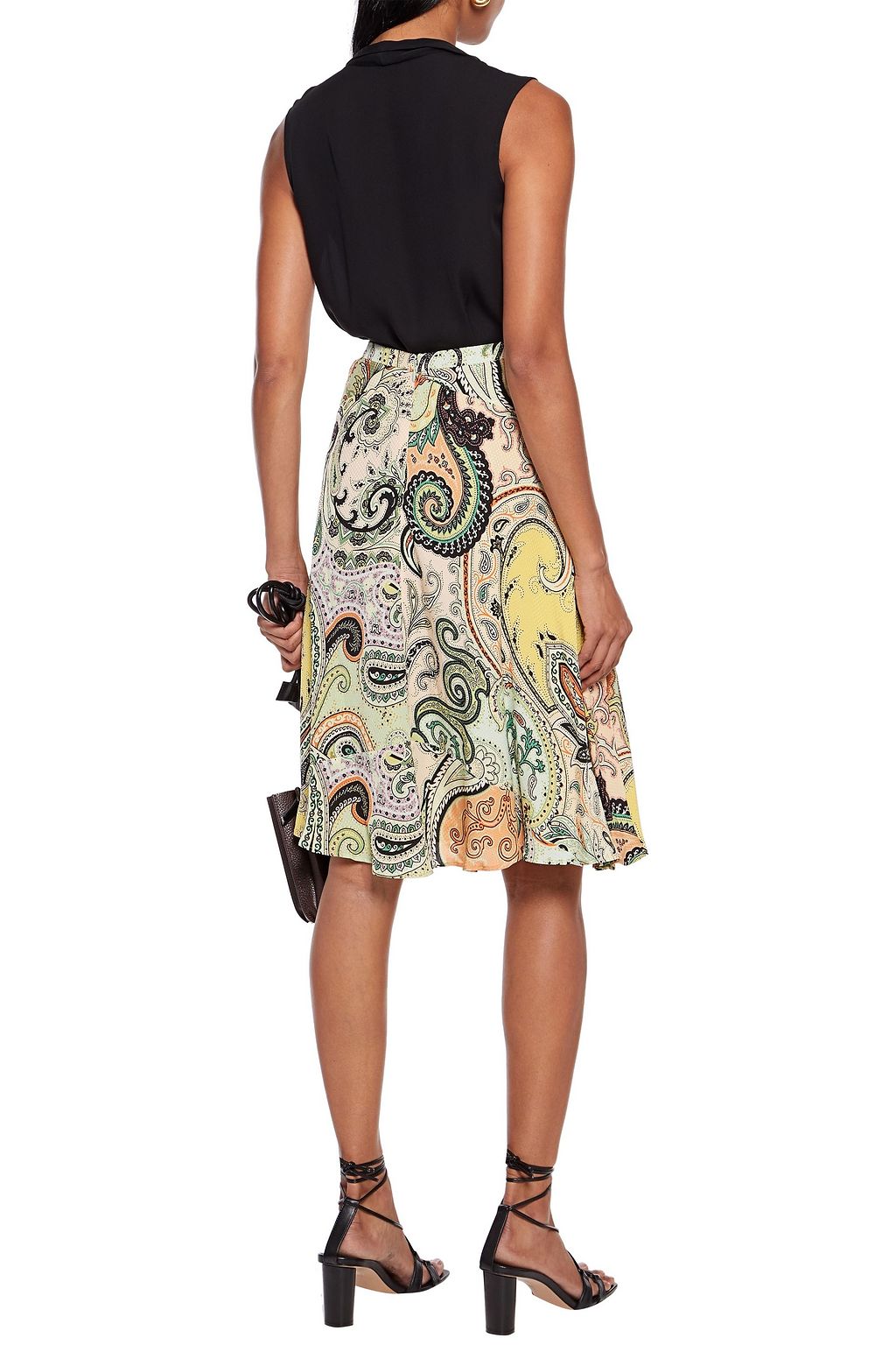 ETRO Ruffle-trimmed silk crepe de chine top