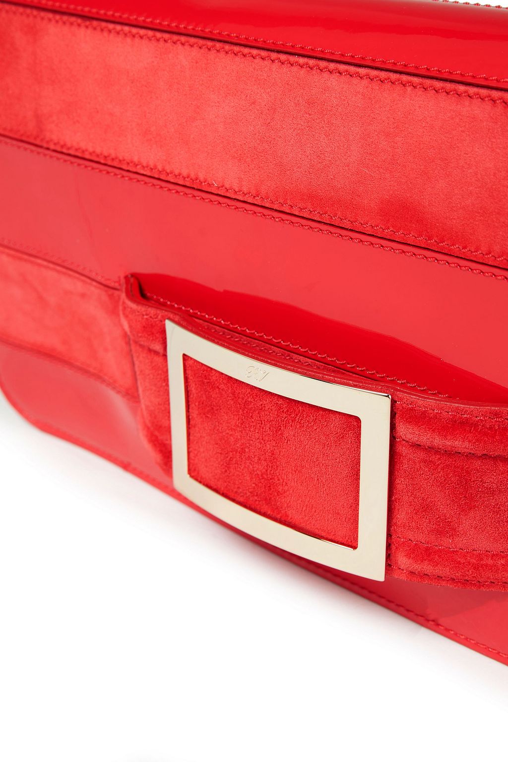 ROGER VIVIER パネルデザイン スエード＆パテントレザー クラッチ