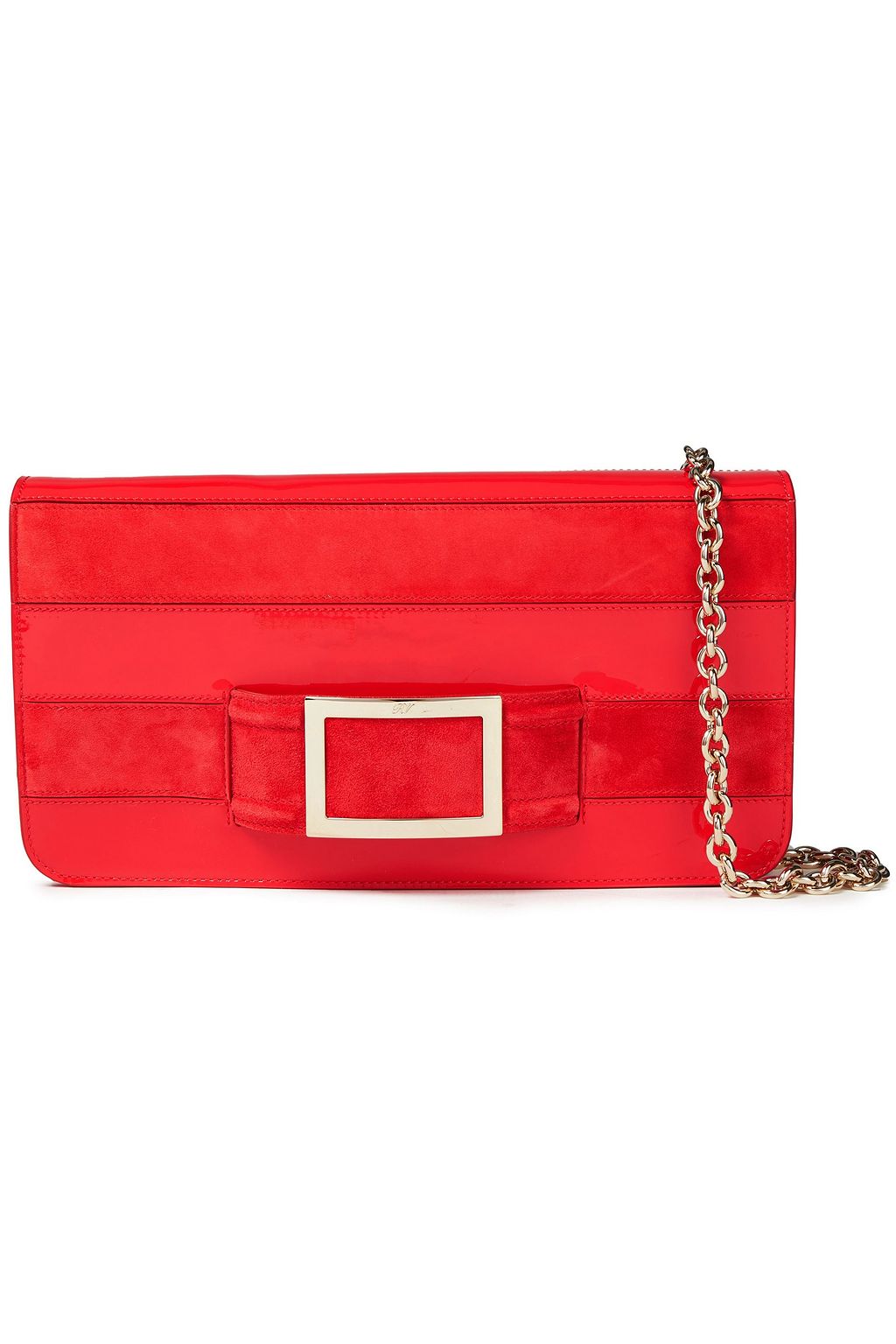 ROGER VIVIER パネルデザイン スエード＆パテントレザー クラッチ