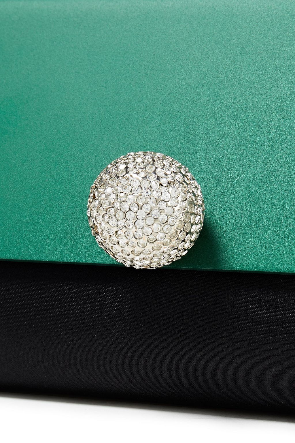 ROGER VIVIER クリスタル付き ツートーン サテン エンベロープクラッチ