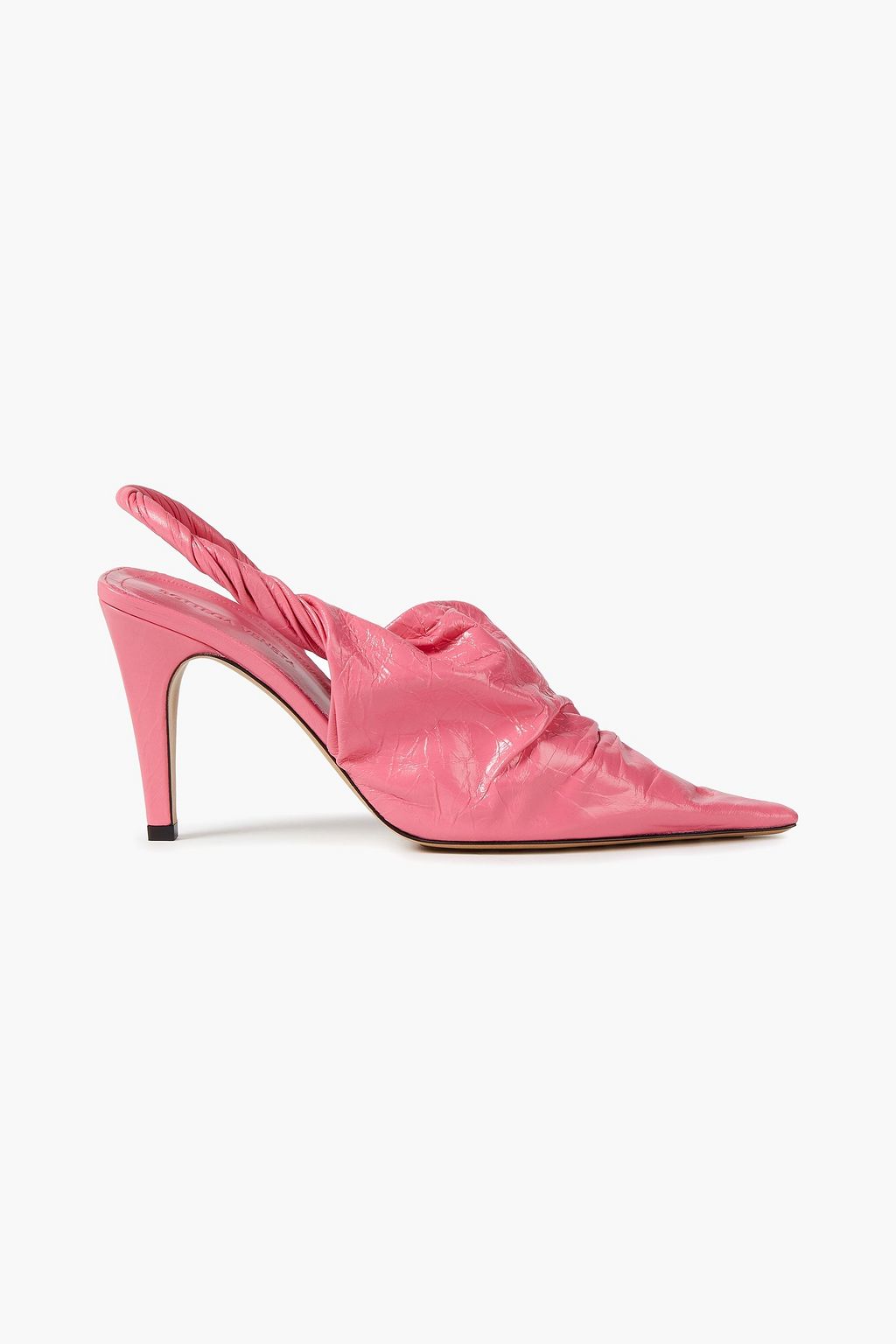 BOTTEGA VENETA Crinkled glossed-leather slingback pumps | THE OUTNET