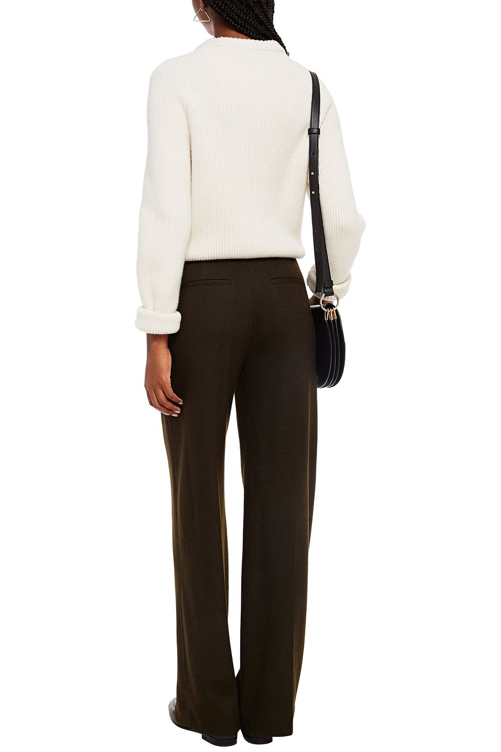 VINCE. Brushed wool-blend straight-leg pants