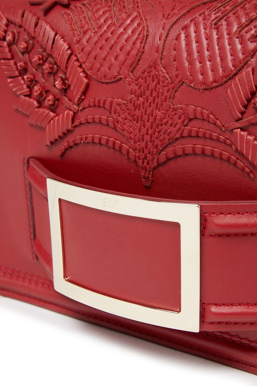 ROGER VIVIER 装飾付き レザー クラッチ