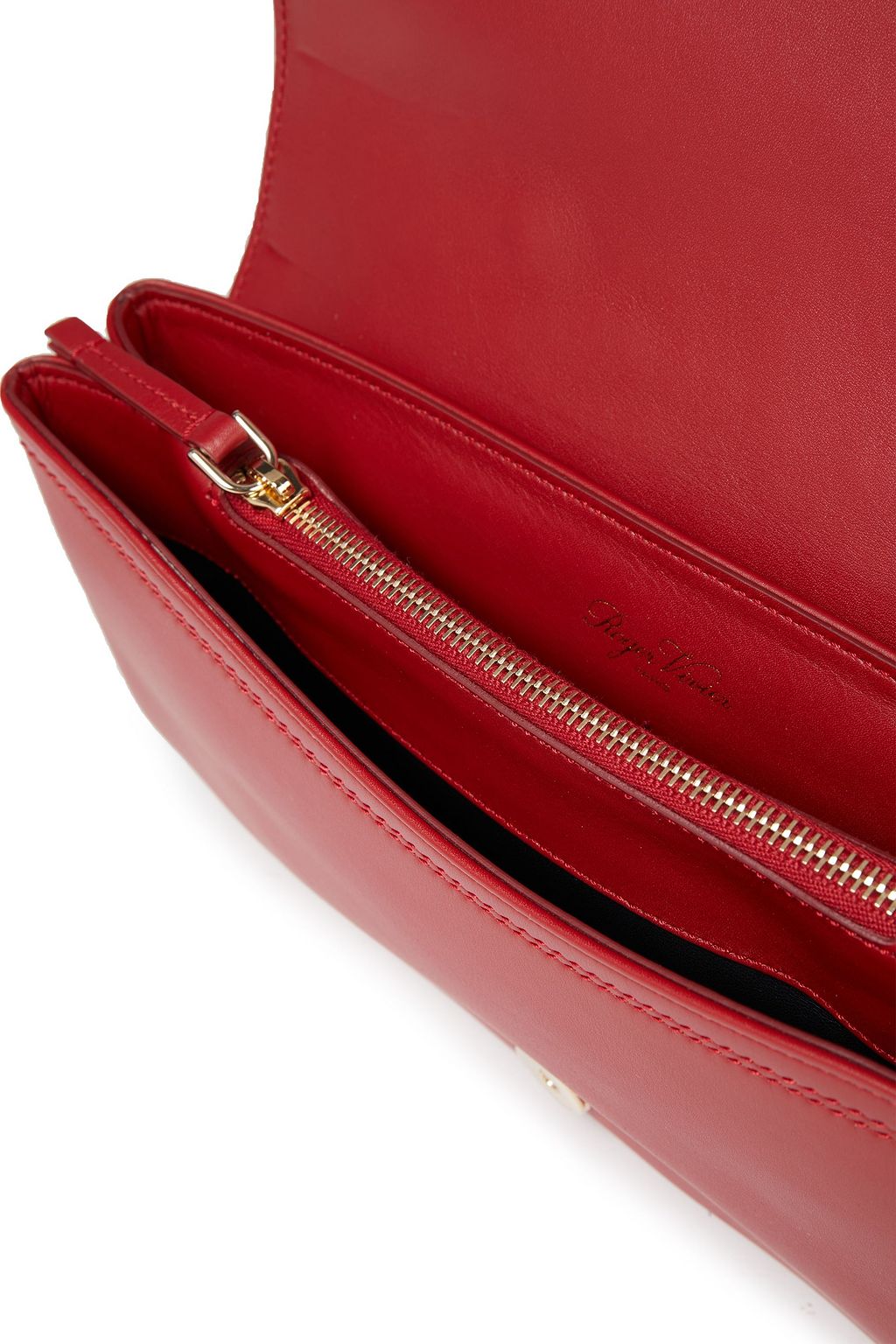 ROGER VIVIER 装飾付き レザー クラッチ