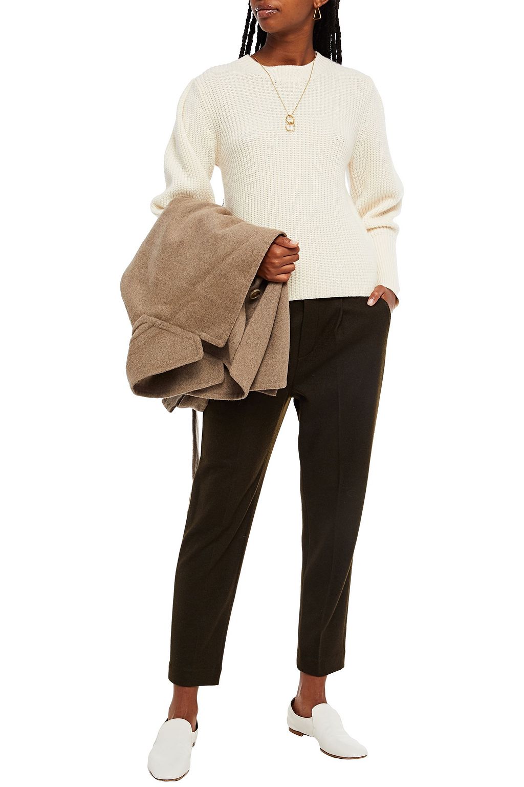 VINCE. Pleated wool-blend tapered pants