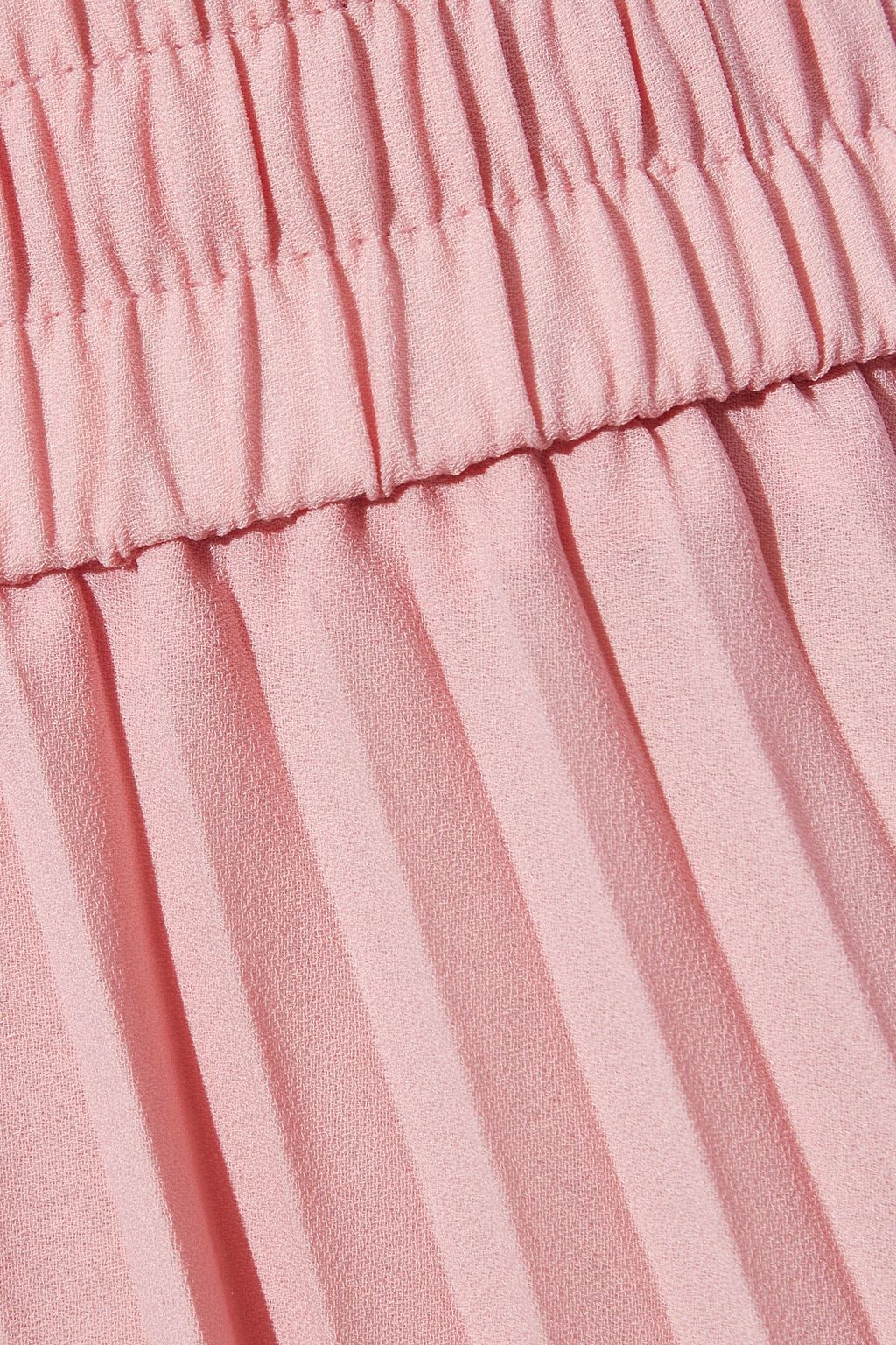 REDVALENTINO Pleated crepe midi skirt