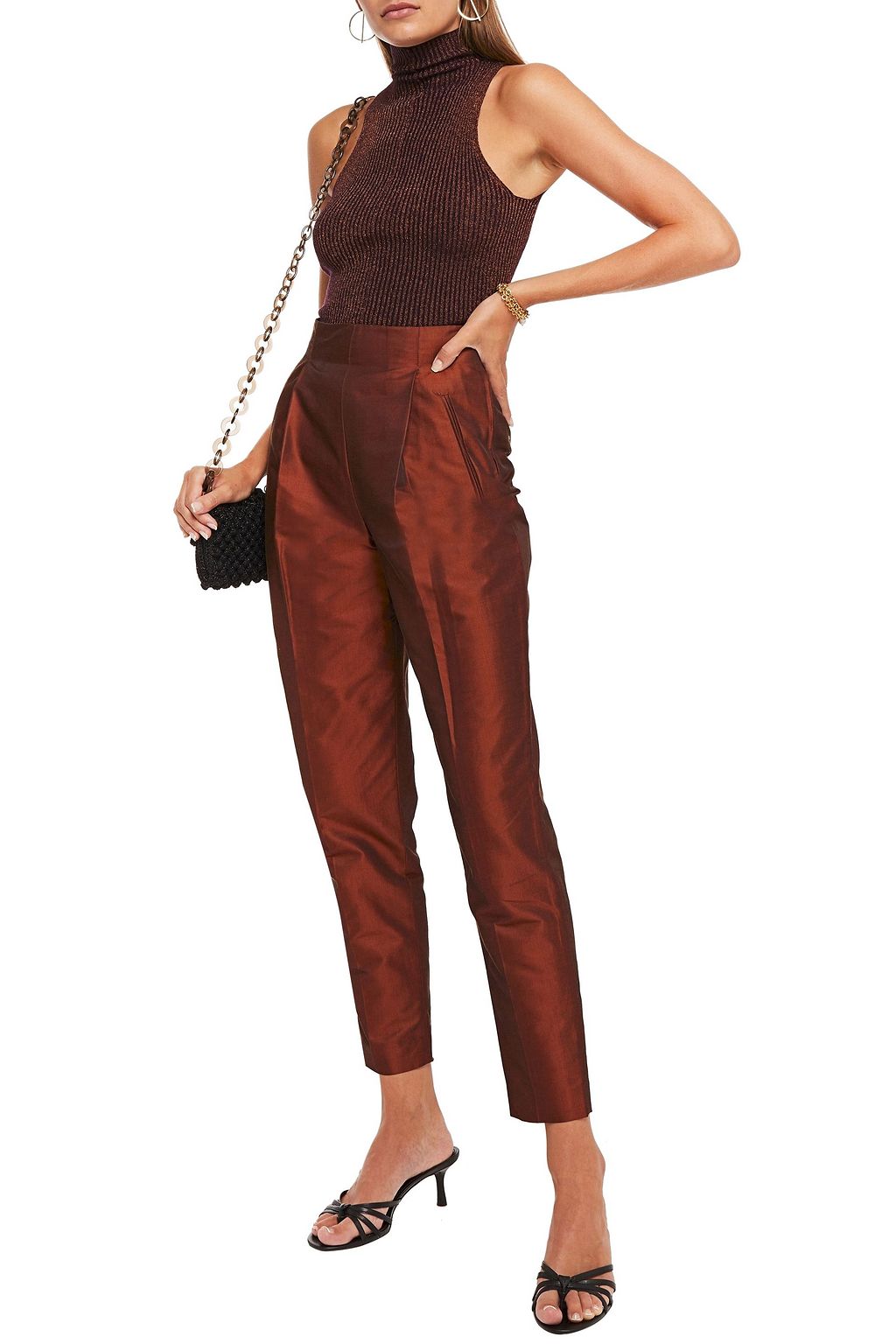 ETRO Cotton and silk-blend twill tapered pants