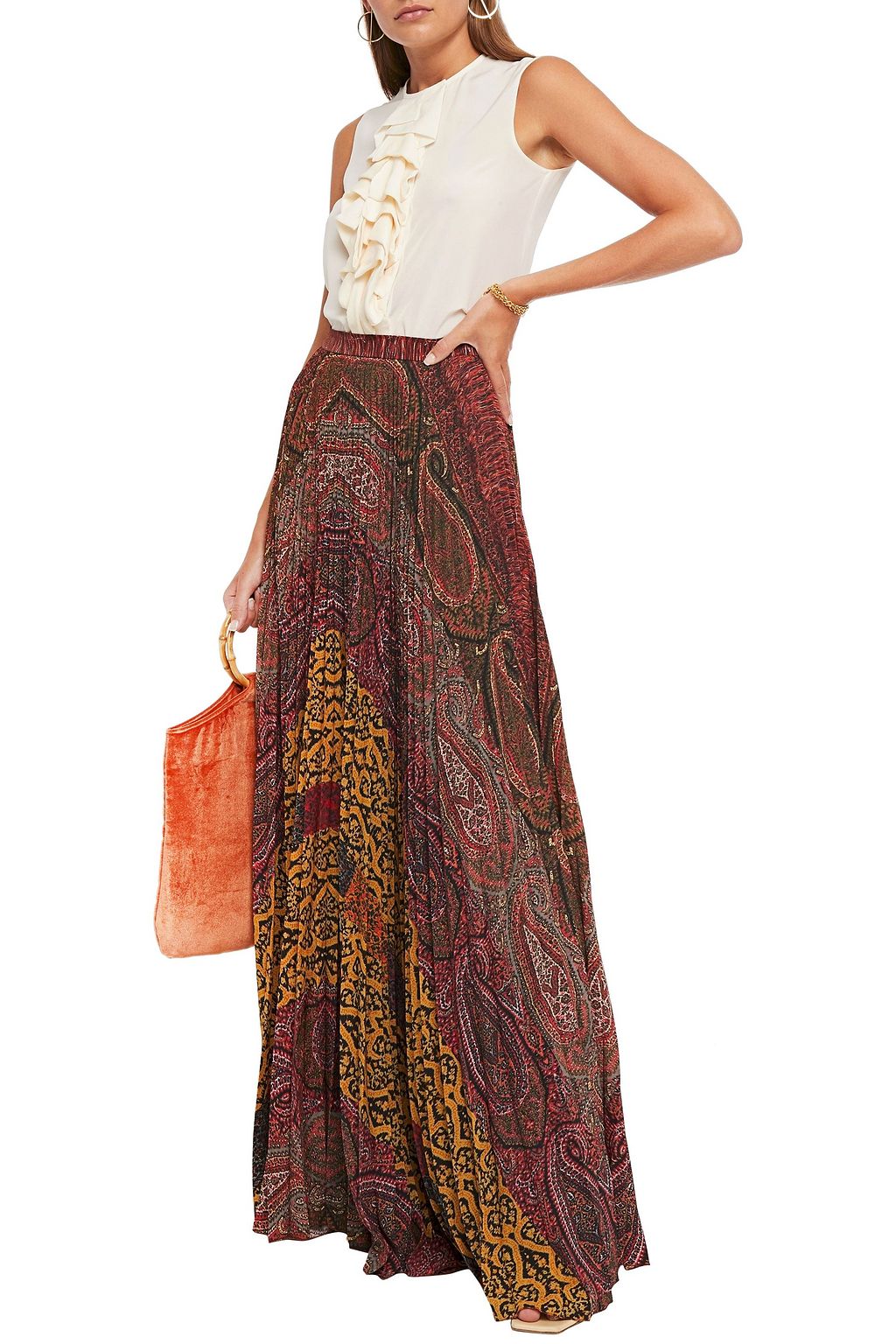 ETRO Ruffled silk crepe de chine tank