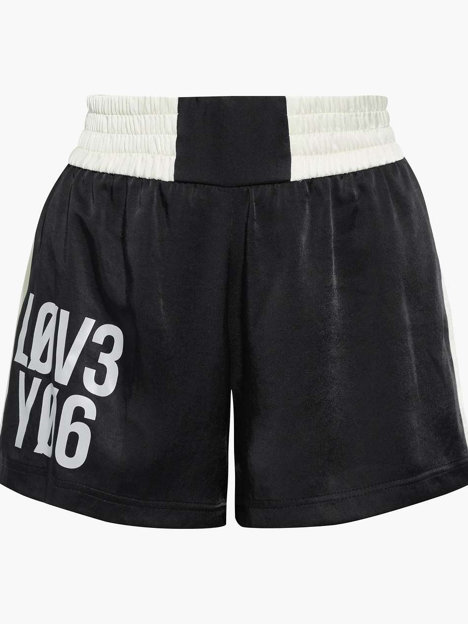 two-tone printed satin shorts