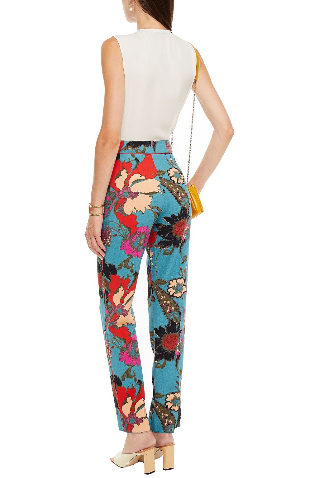 ETRO Printed wool-crepe straight-leg pants