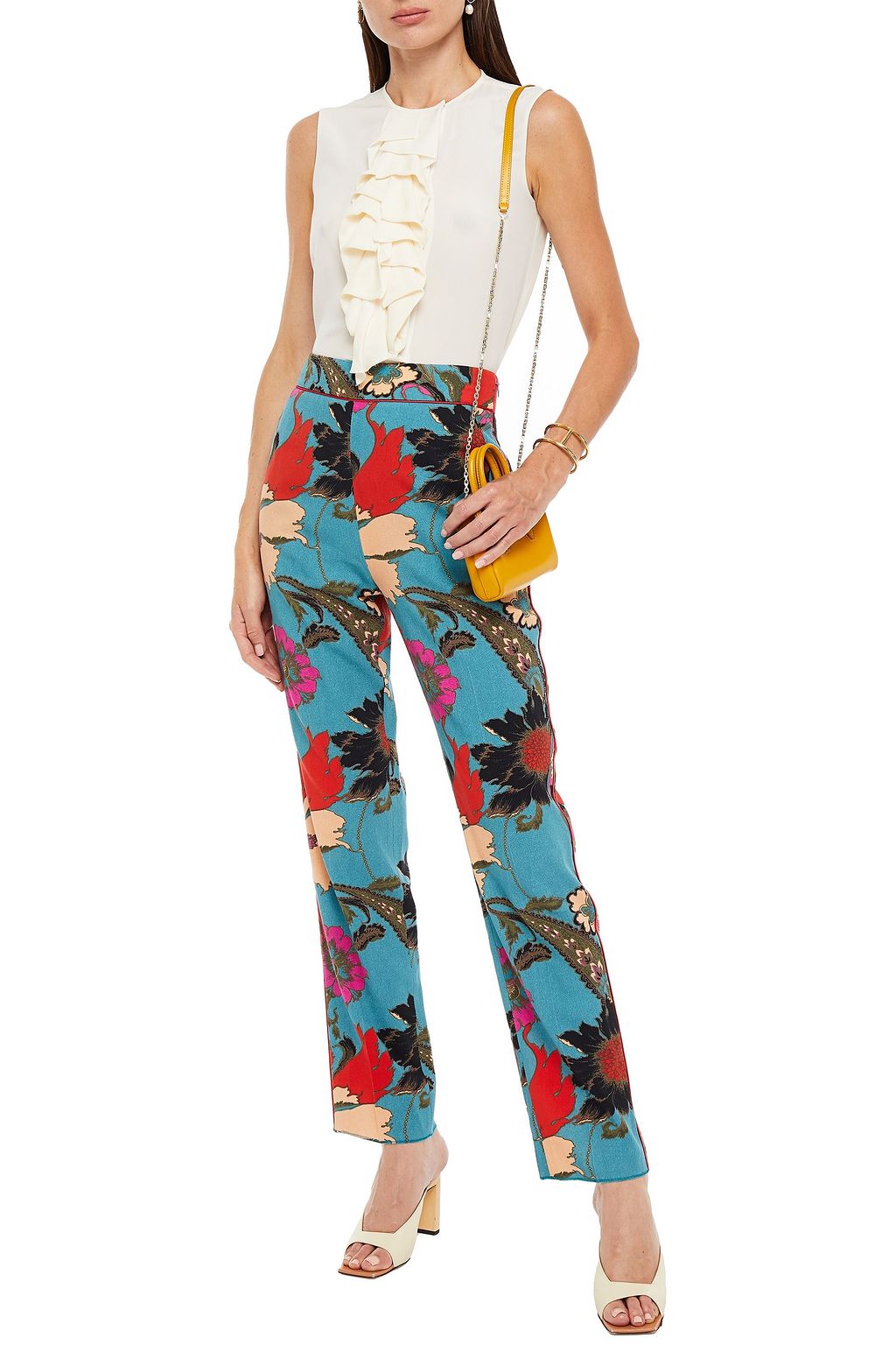 ETRO Printed wool-crepe straight-leg pants